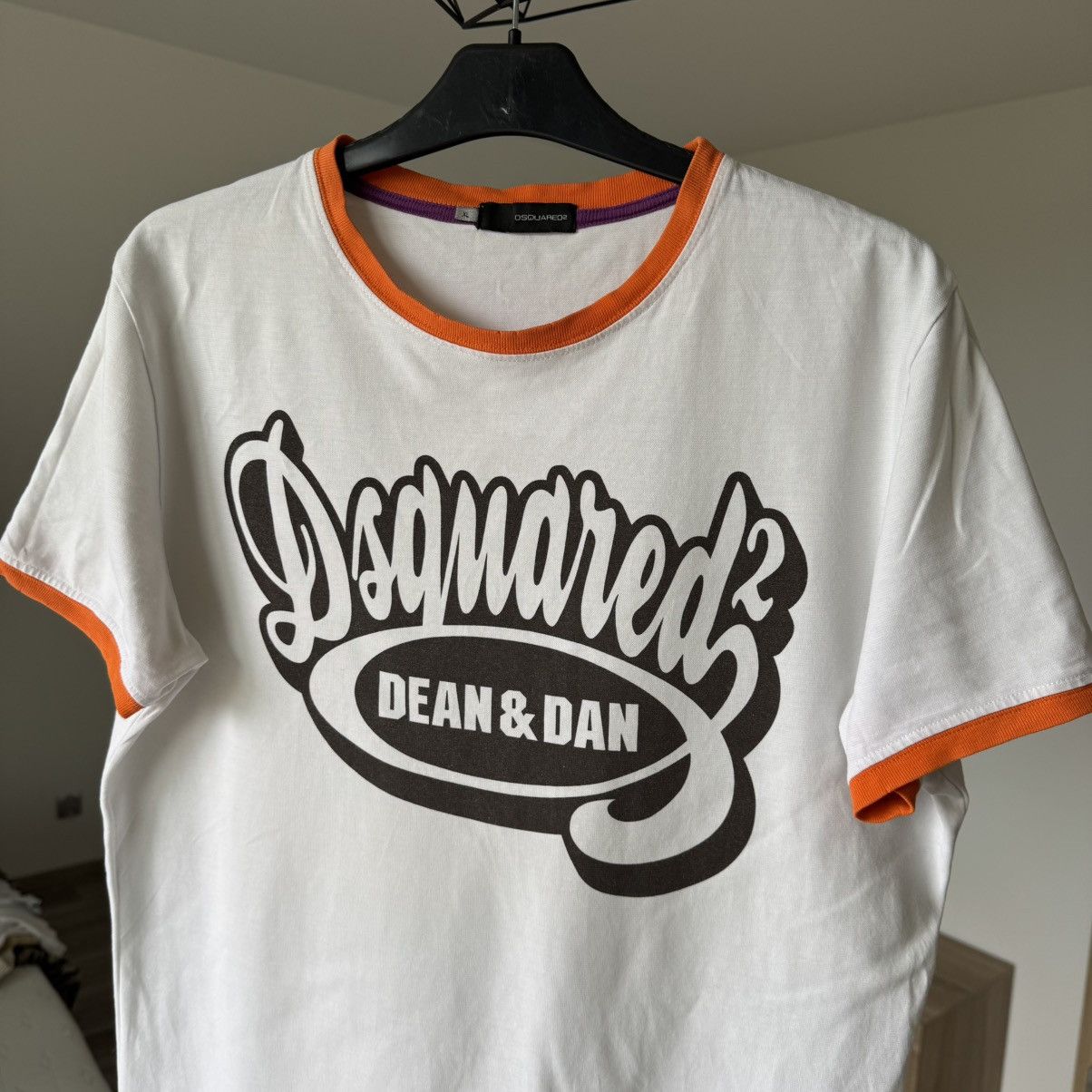 Dsquared2 × Japanese Brand Dsquared2 Logo Y2K Ringer T-shirt 00s Dean&Dan White XL Size US XL / EU 56 / 4 - 2 Thumbnail