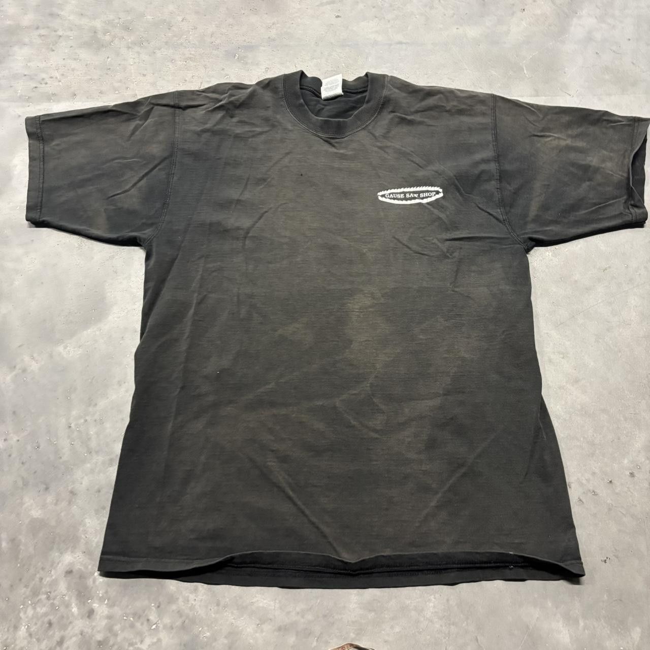 Japanese Brand × Vintage Crazy Vintage 90s Faded Black Streetwear Style Essential Tee! Size US L / EU 52-54 / 3 - 1 Thumbnail