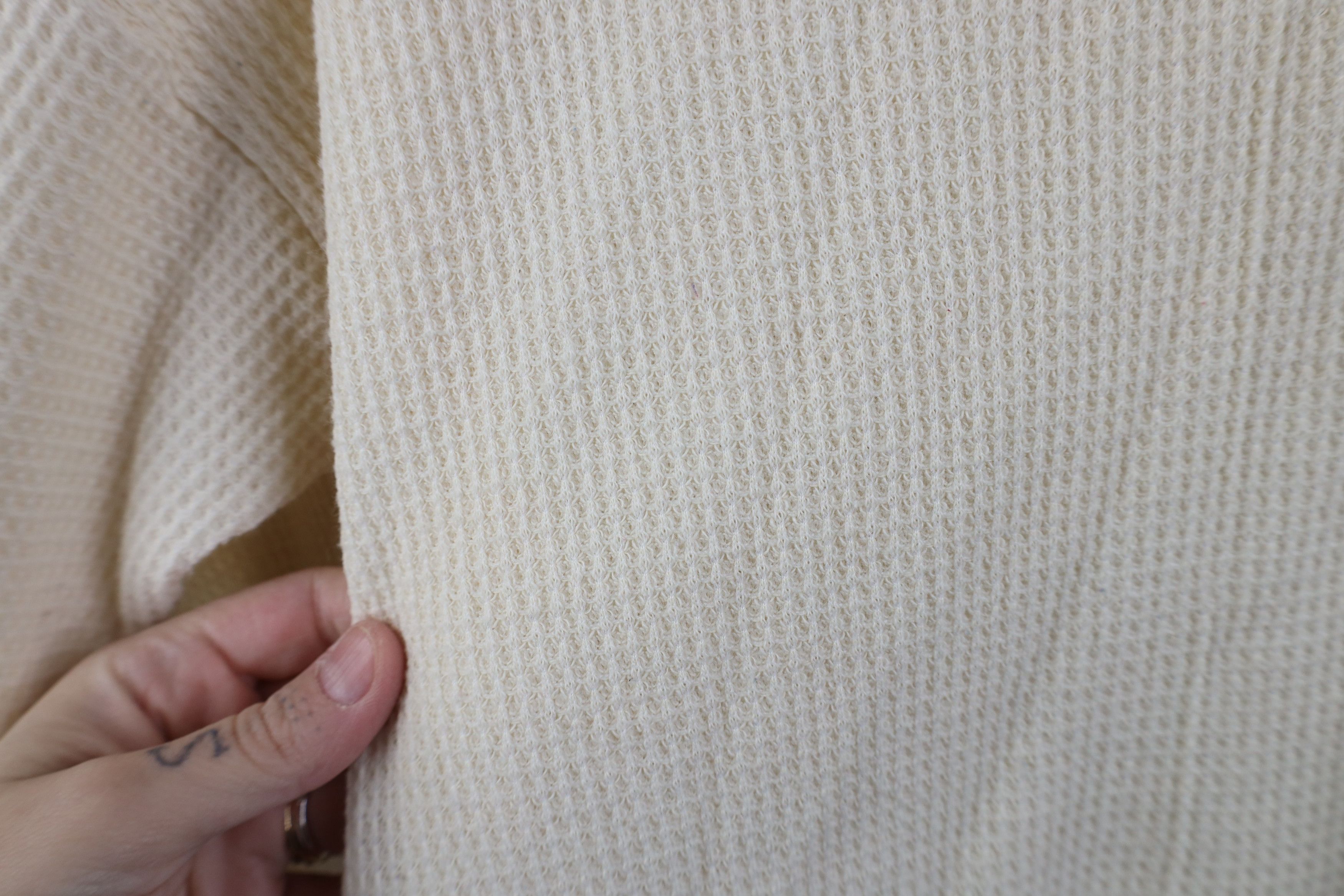 Vintage Vintage 90s Y2K Streetwear Knit Long Sleeve T-Shirt Cream Size US XXL / EU 58 / 5 - 8 Thumbnail