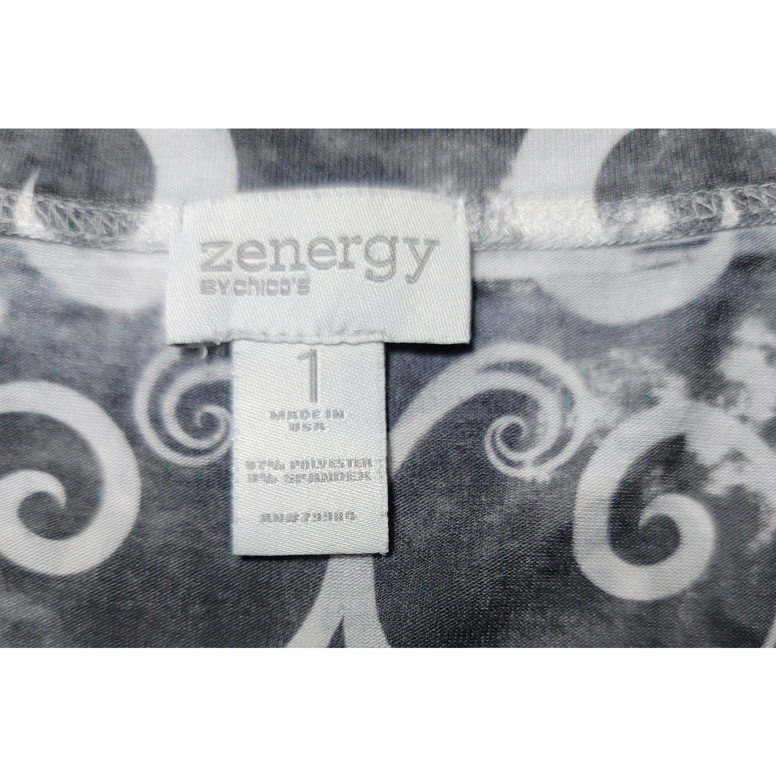 Other Zenergy Black White Floral Print Top 1 Medium Rhinestones Size M / US 6-8 / IT 42-44 - 4 Thumbnail