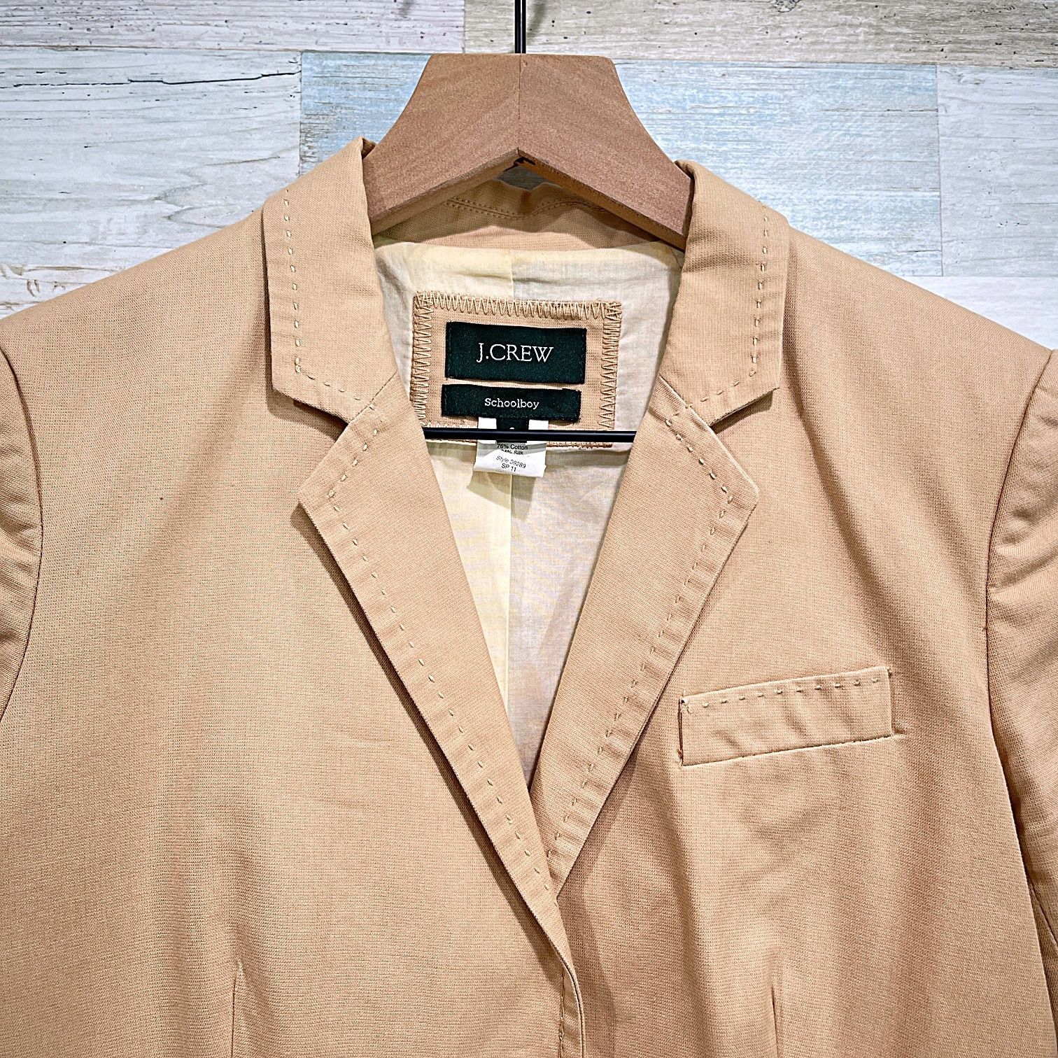 Other J Crew Cotton Silk Schoolboy Blazer Tan Two Button Lined 0 Size XS / US 0-2 / IT 36-38 - 2 Thumbnail