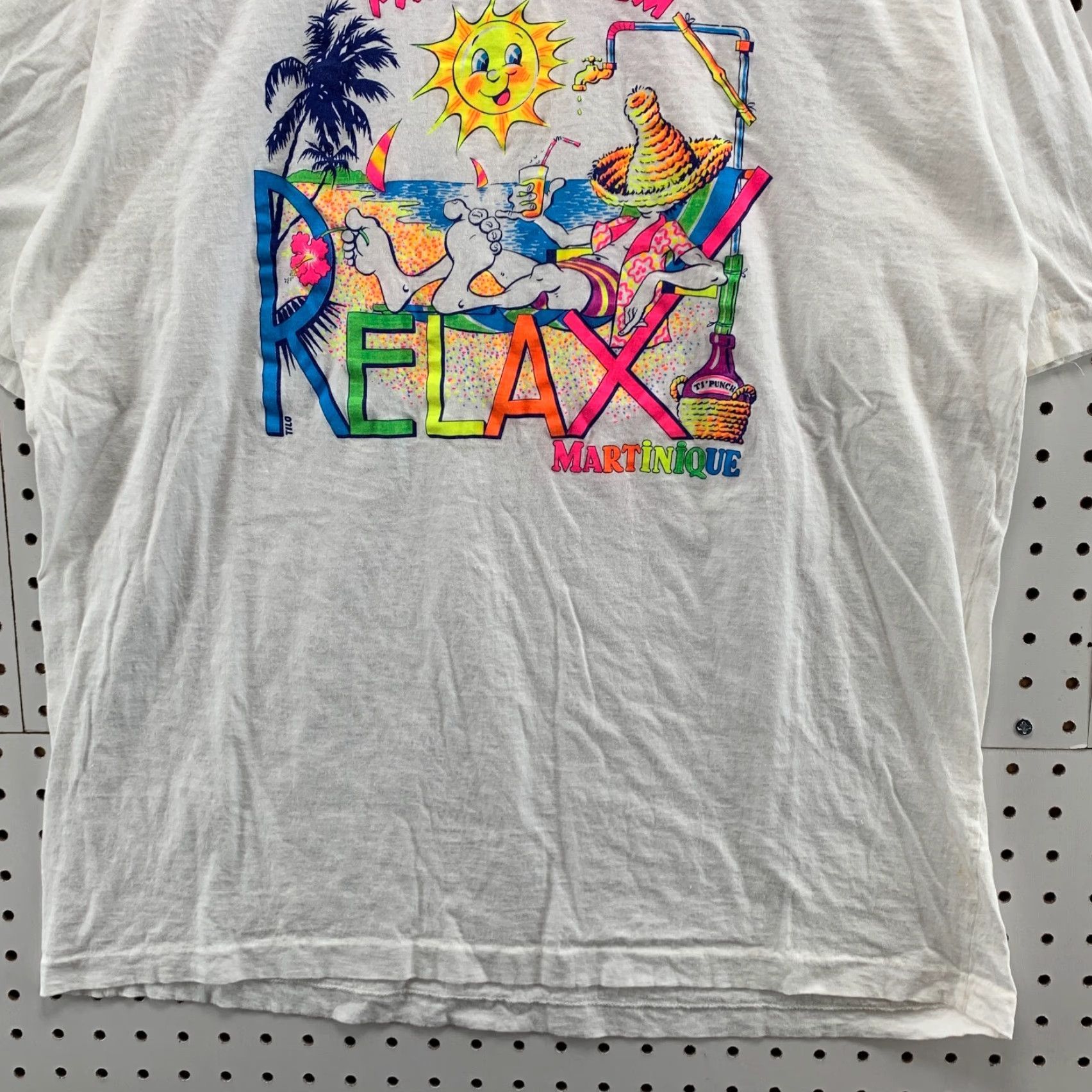 Vintage VINTAGE Dragon Phoenix T-Shirt White Short Sleeve XL Relaxed Unisex Adults 80s 90s Pani Problem Relax Martinique Shirt Mens Size US 33 - 7 Thumbnail
