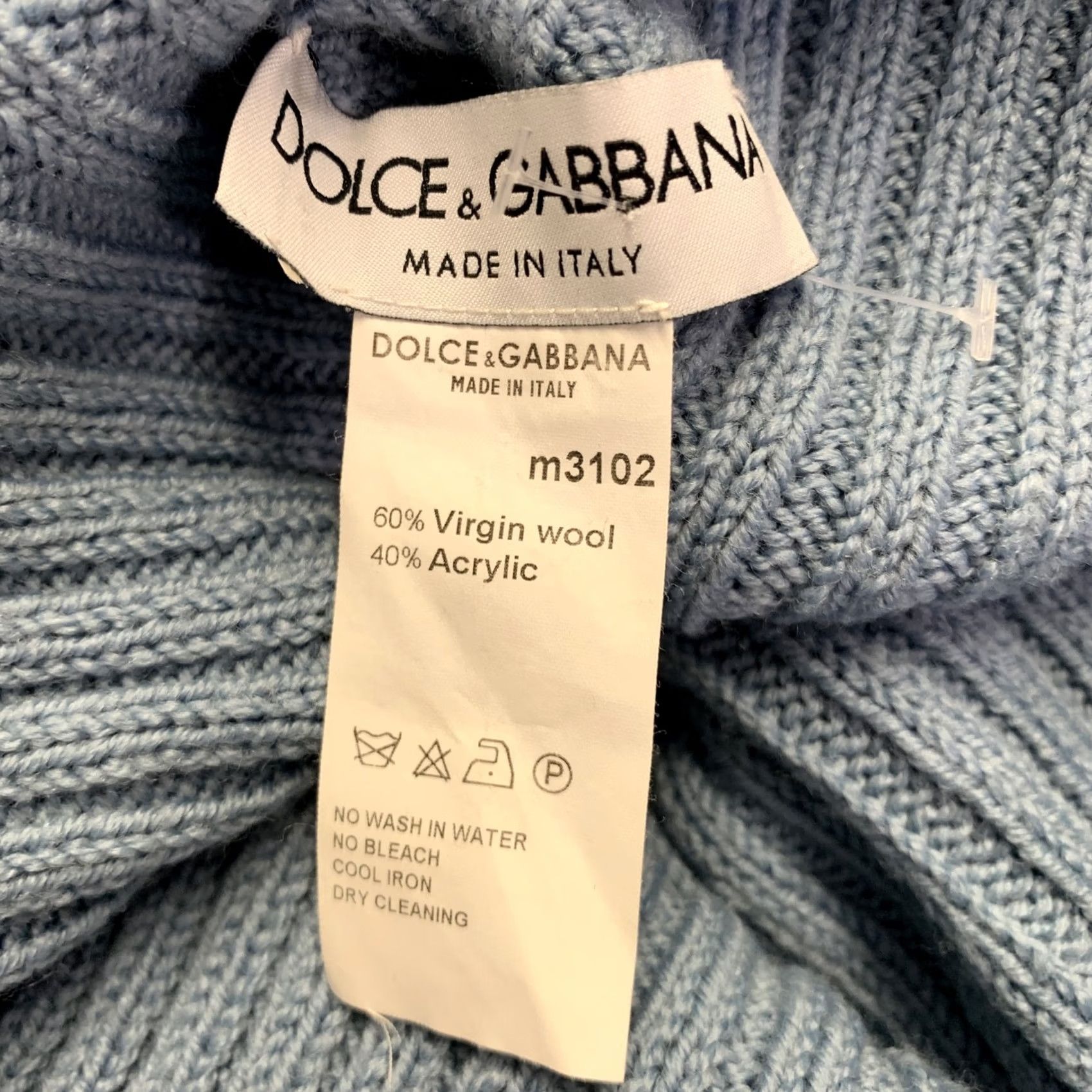 Dolce & Gabbana DOLCE & GABBANA Blue Ribbed Turtleneck Sweater Women Size 6 Size M / US 6-8 / IT 42-44 - 6 Thumbnail