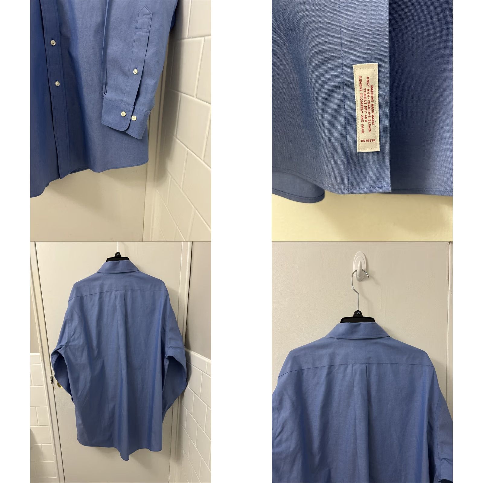 Brooks Brothers VINTAGE Brooks Brothers Original Polo Shirt Mens 16.5 Blue Non Iron Button Up L/S Shirt Size US XL / EU 56 / 4 - 8 Thumbnail