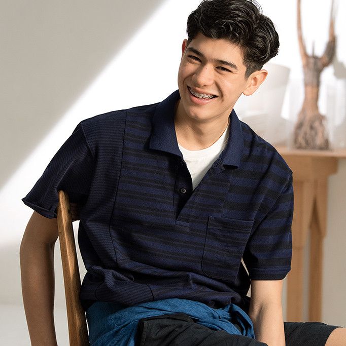 Engineered Garments × Uniqlo [S] Dry Pique Striped S/S Polo Shirt in Navy (SS19) Size US S / EU 44-46 / 1 - 10 Thumbnail