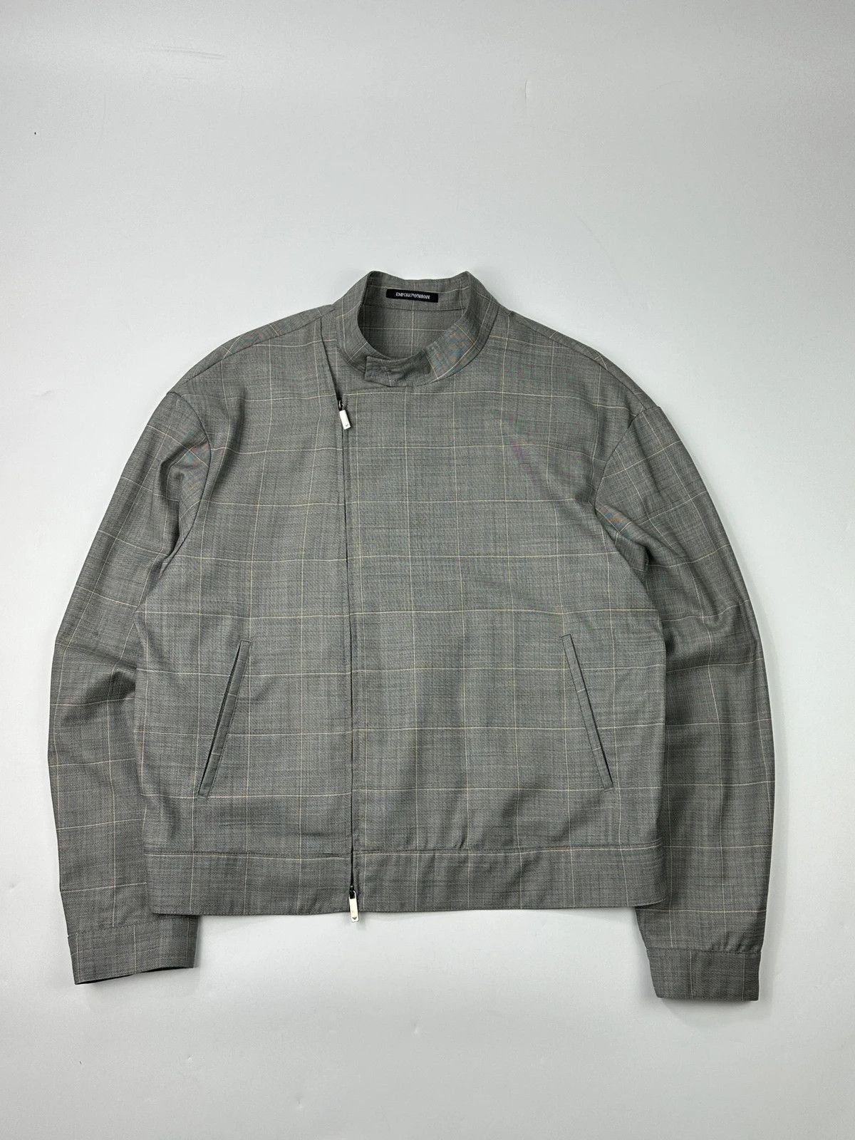 Emporio Armani Emporio Armani SS2020 Grey Wool Light Side Zip Jacket Size US L / EU 52-54 / 3 - 1 Thumbnail