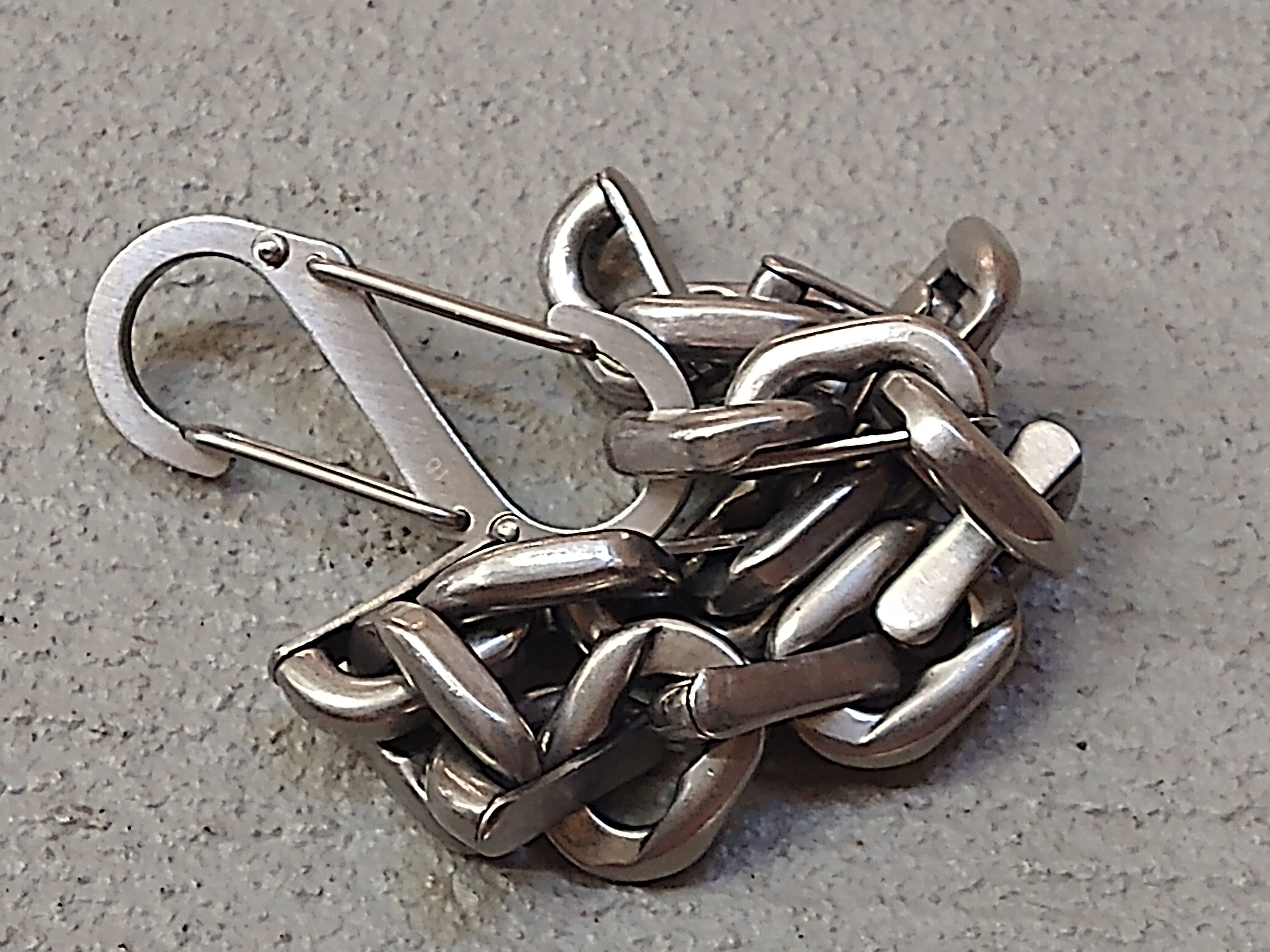 Jewelry Stainless Steel Bracelet 8" Carabiner Techwear Size ONE SIZE - 8 Thumbnail