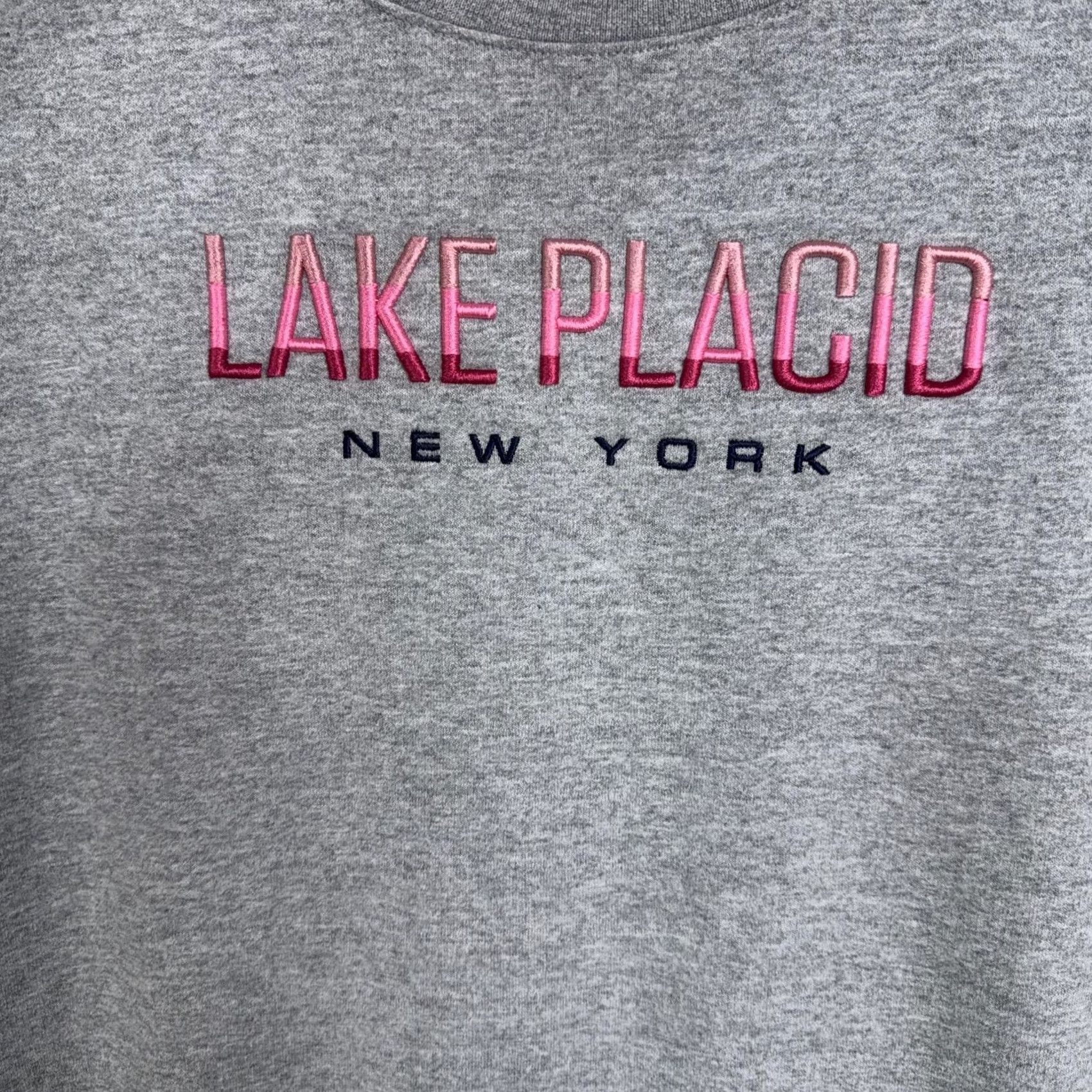 Champion VINTAGE Champion Sweatshirt Womens Medium Gray Fleece Pullover Crewneck Lake Placid NY Size M / US 6-8 / IT 42-44 - 2 Thumbnail