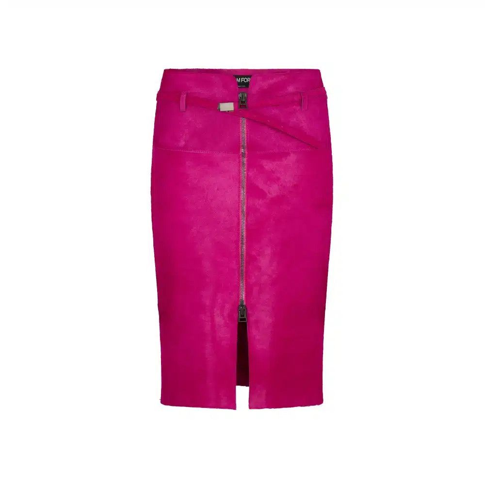 Tom Ford o1loc1c0625 GCF017 Pony Hair Skirt in Fuchsia Size 25" / US 0 / IT 36 - 1 Thumbnail
