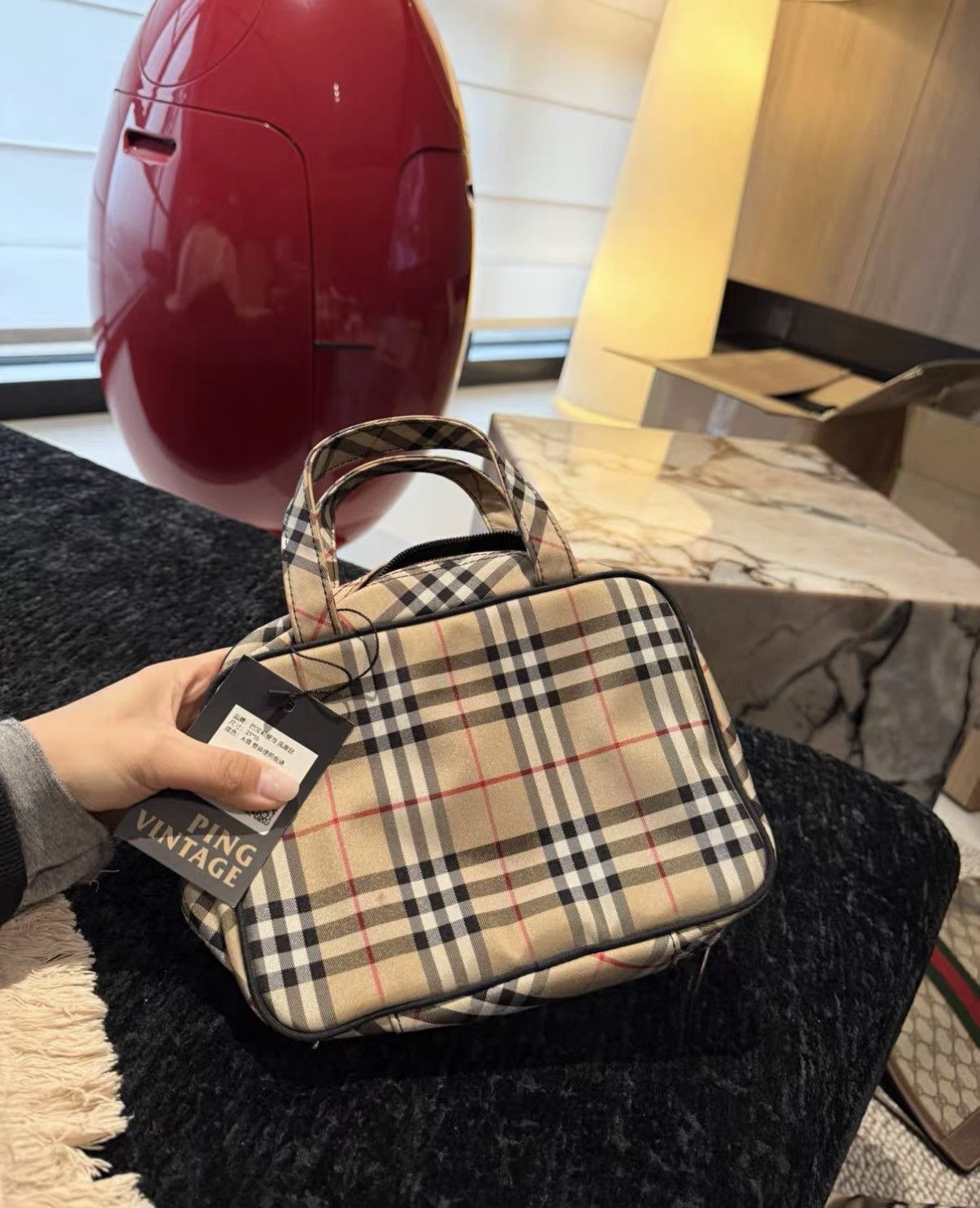 Burberry Burberry Vintage Check Mini Handbag J36 Size ONE SIZE - 2 Thumbnail