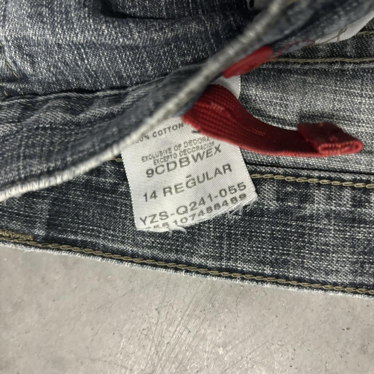 Japanese Brand × Vintage Crazy Vintage Y2K/2000s Grunge Dark Wash Skater Cargo Denim Jeans! Size US 27 - 8 Thumbnail