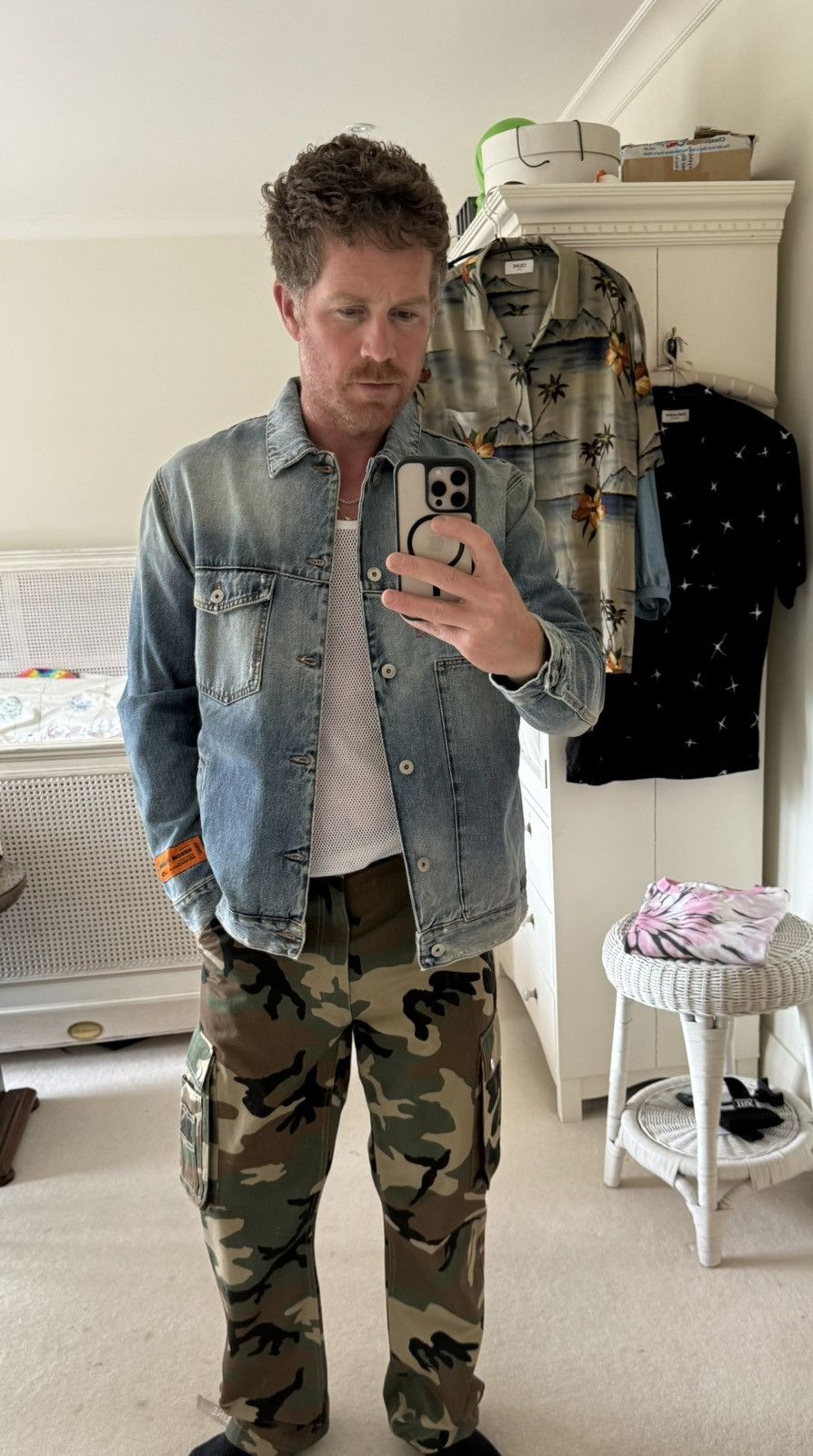 Heron Preston Heron Preston oiled distressed denim workwear trucker jacket Size US S / EU 44-46 / 1 - 7 Thumbnail