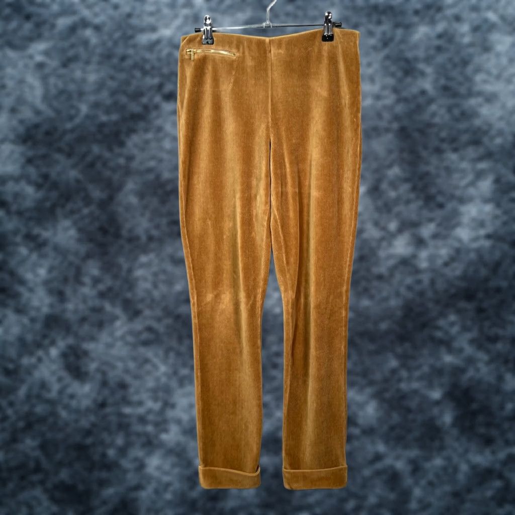 Polo Ralph Lauren Ralph Lauren Sport Womens Medium Tan Corduroy Pants w/ Gold Zip Accent Size 32" / US 10 / IT 46 - 1 Thumbnail