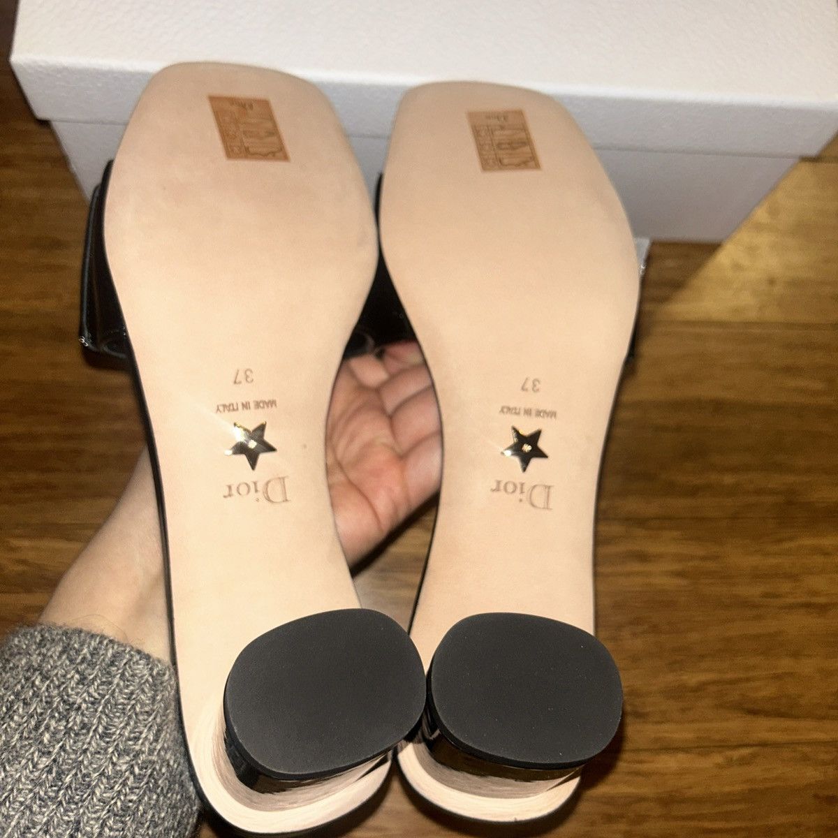Dior Dior C'EST DIOR HEELED SLIDE Black Patent Calfskin Size US 7 / IT 37 - 7 Thumbnail