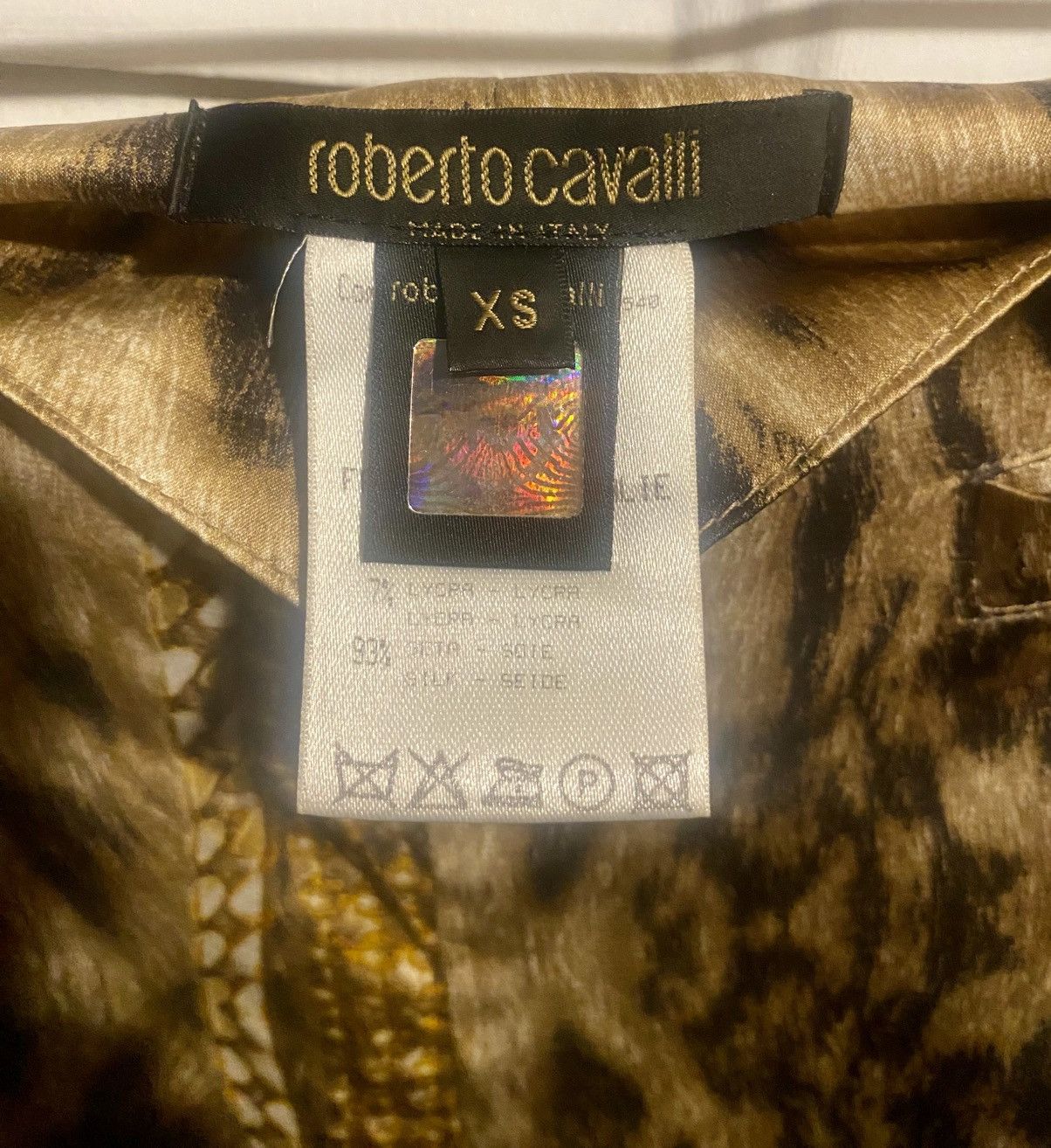Roberto Cavalli Roberto Cavalli Leopard & Gold Chains Silk Pants Size 25" / US 0 / IT 36 - 6 Thumbnail