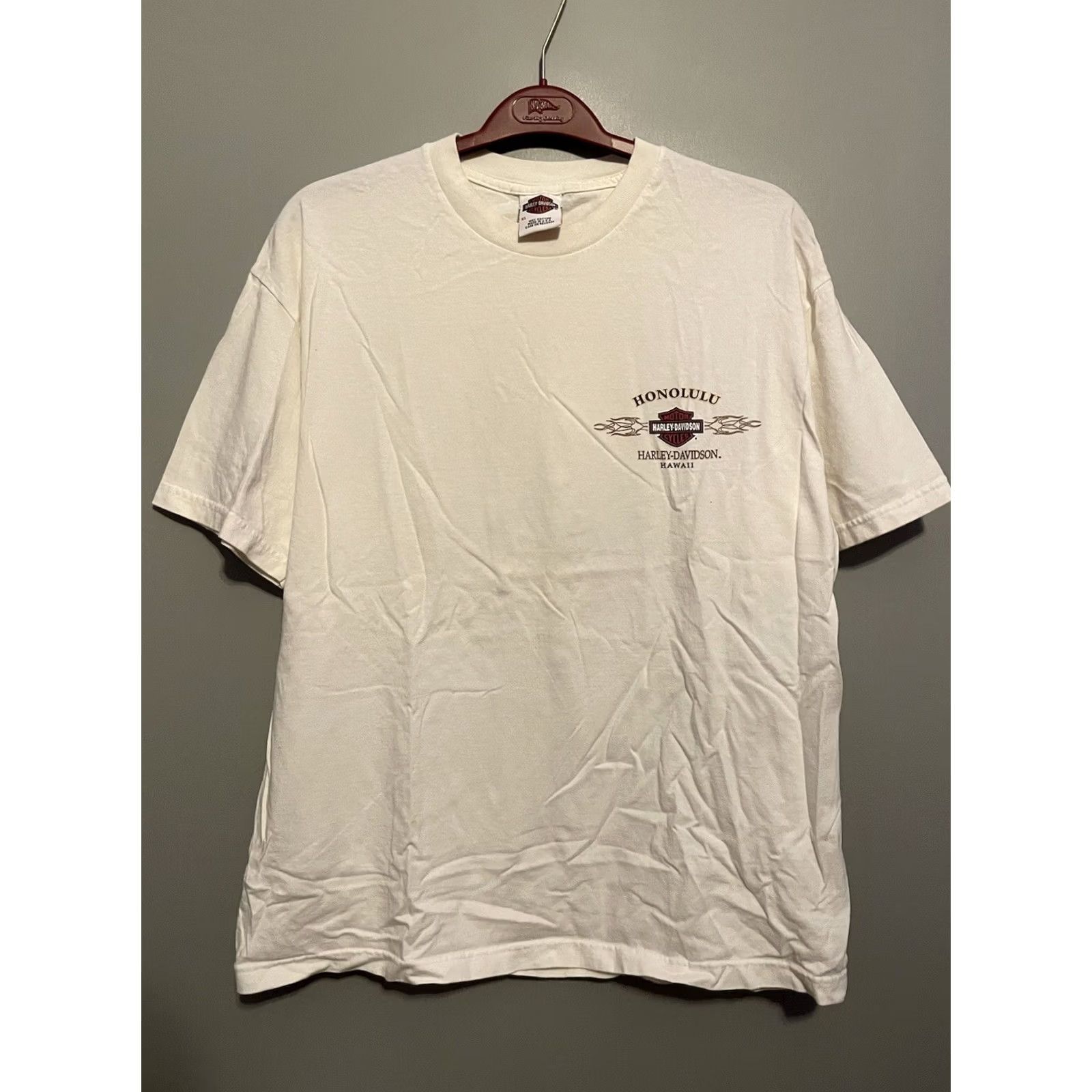 Harley Davidson VINTAGE Harley-Davidson Motorcycle T-Shirt Men XL White Short Sleeve Crew Neck Honolulu Hawaii E95 Size US XL / EU 56 / 4 - 3 Thumbnail
