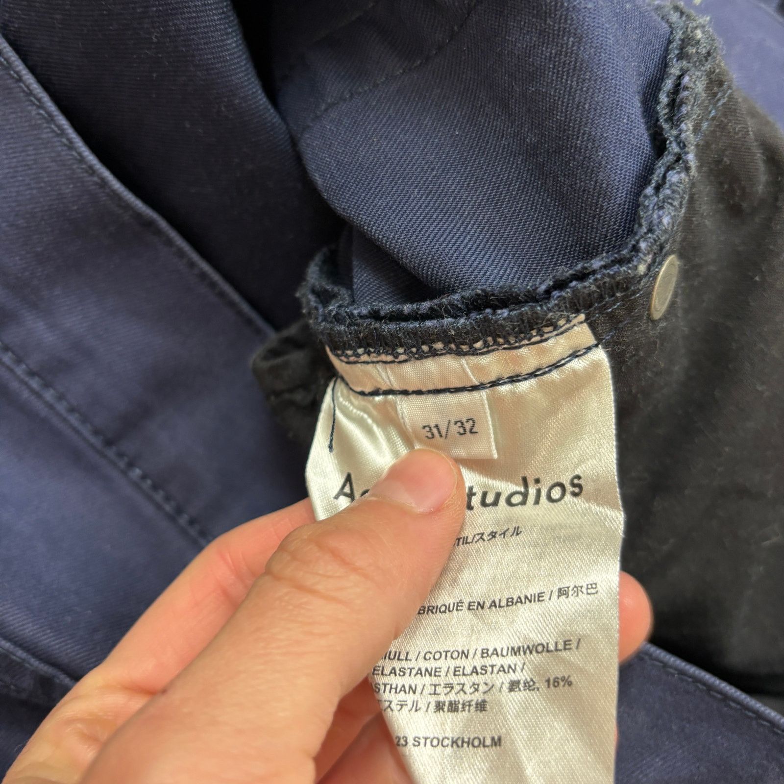 Acne Studios Acne Studios Ace UPS Navy Jeans Cotton Stretch Men's 31x28 Size US 31 - 10 Thumbnail