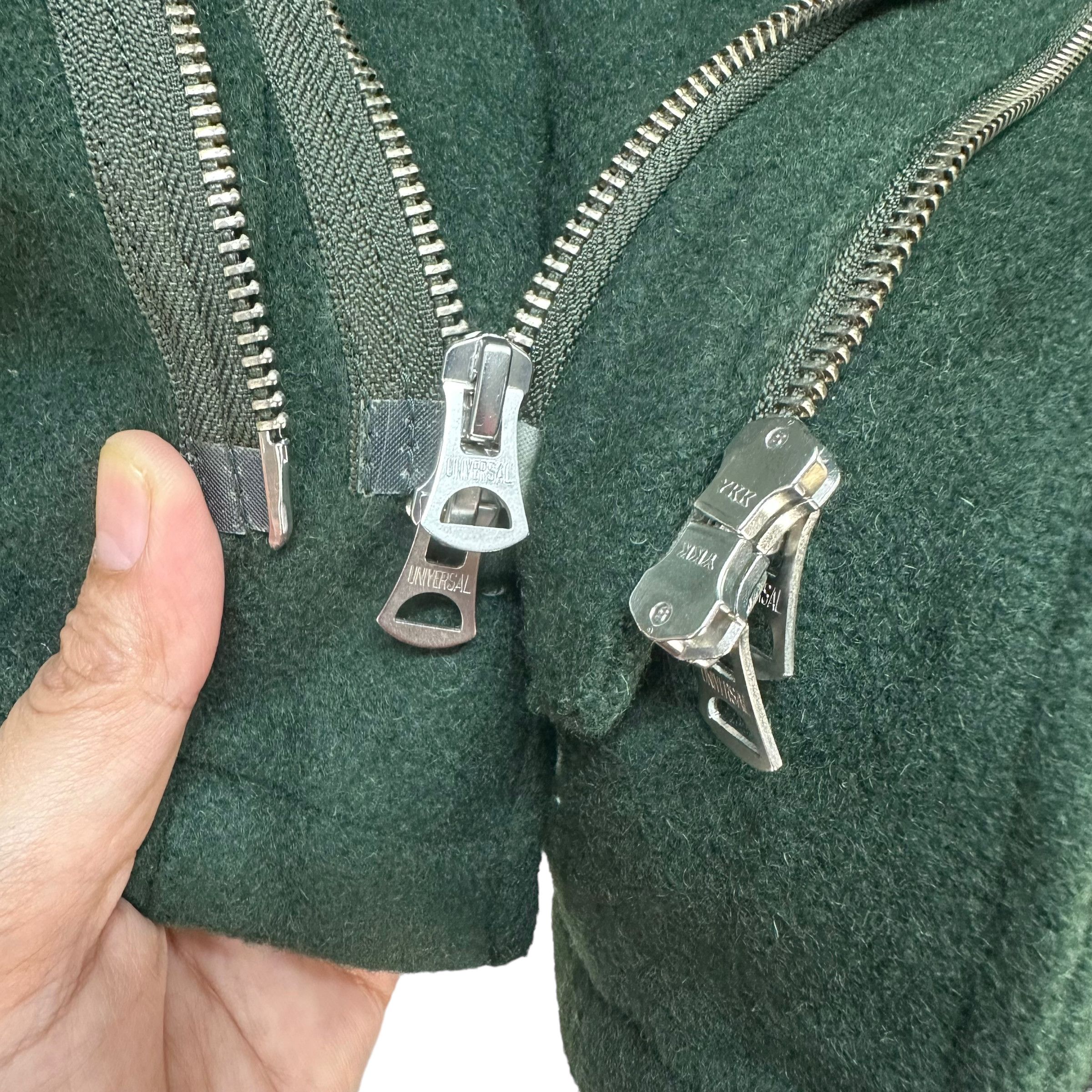 Tornado Mart TORNADO MART GREEN WOOL HOODED ASYMMETRIC JACKET #8330-004 Size L / US 10 / IT 46 - 11 Thumbnail