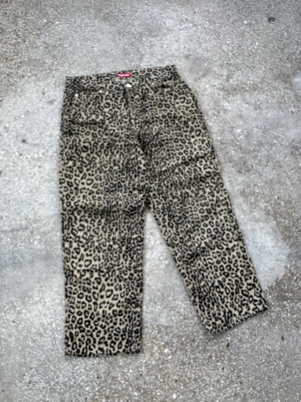 Supreme FW22 KINDERMANN GMBH COTTON MOLESKIN DOUBLE KNEE LEOPARD Size US 34 / EU 50 - 15 Thumbnail