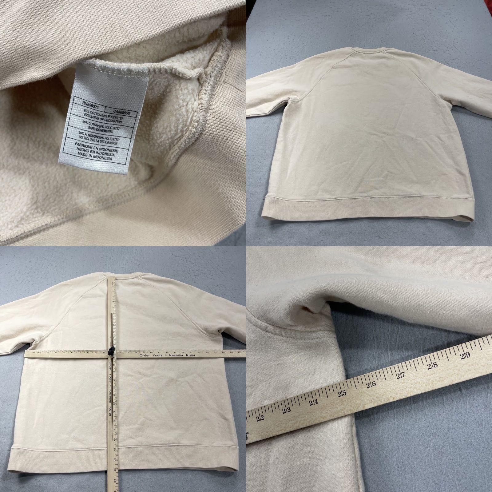 Nike VINTAGE Nike Sweatshirt Mens XL Oatmeal Beige Crewneck 90s NSW Nike Sportswear Logo Embroidered Cotton Polyester Fleece Pullover Size US XL / EU 56 / 4 - 8 Thumbnail