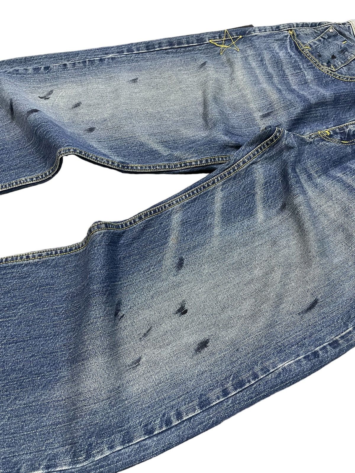 Artful Dodger × Ed Hardy Real Bvoice Painted Dirty Baggy Loose Jeans Size US 34 / EU 50 - 12 Thumbnail