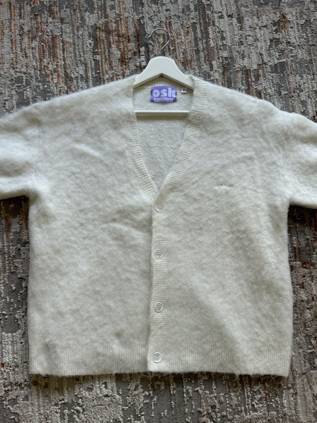 Other Osh.FC Mohair Fuzzy White Cardigan Knit Size US M / EU 48-50 / 2 - 1 Thumbnail