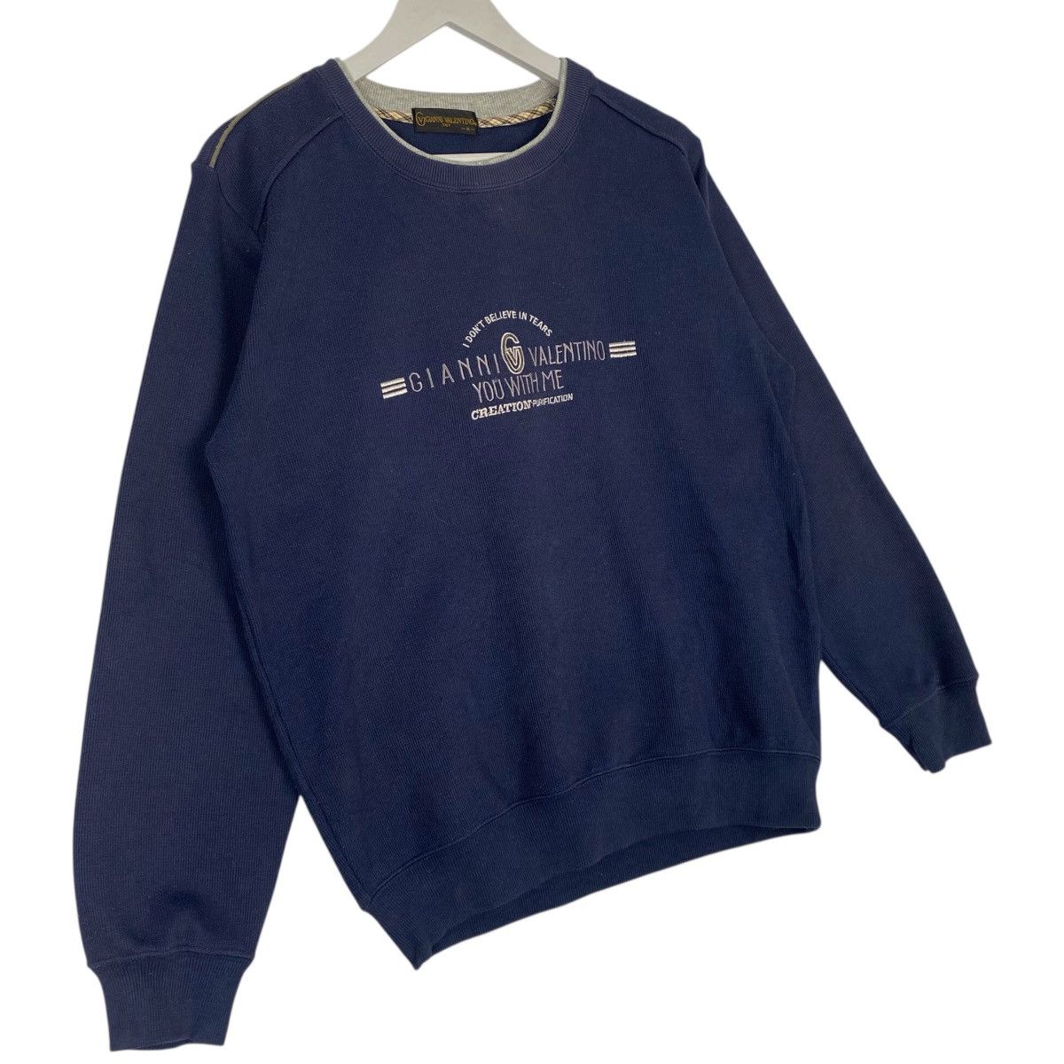 Other Vintage Gianni Valentino Embroidered Crewneck BNavyBlue Size US M / EU 48-50 / 2 - 3 Thumbnail