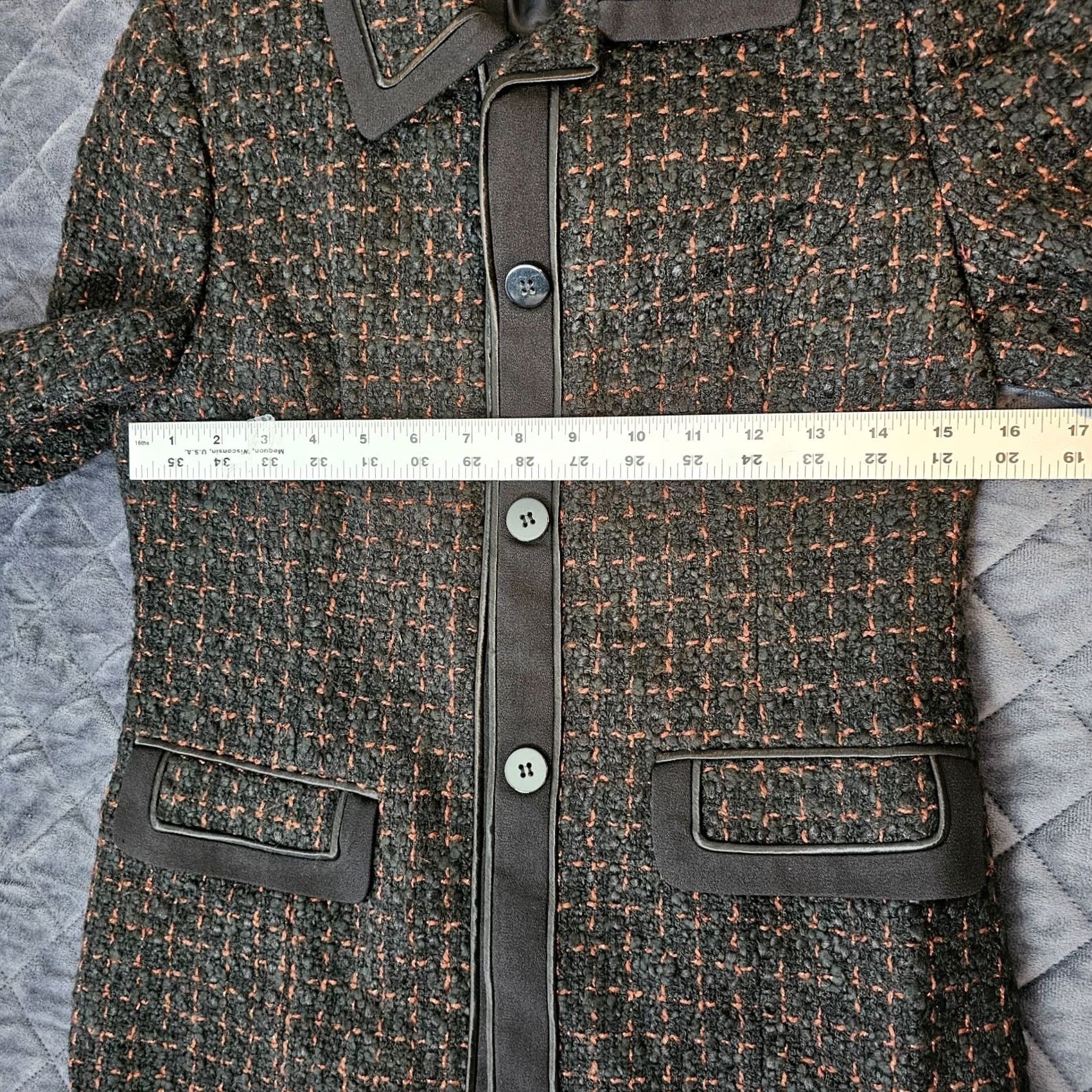Vintage Grace Dane Lewis Petites Cardigan Knit Button Front Geometric Geometric Pattern Black XS? No size 2P Size XS / US 0-2 / IT 36-38 - 6 Thumbnail