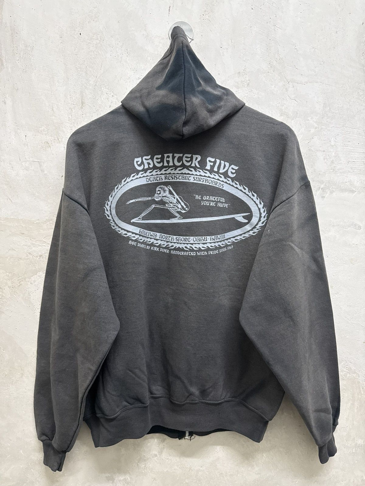 Vintage Sun Faded Skeleton Surf Zip Up Hoodie Size US L / EU 52-54 / 3 - 2 Thumbnail