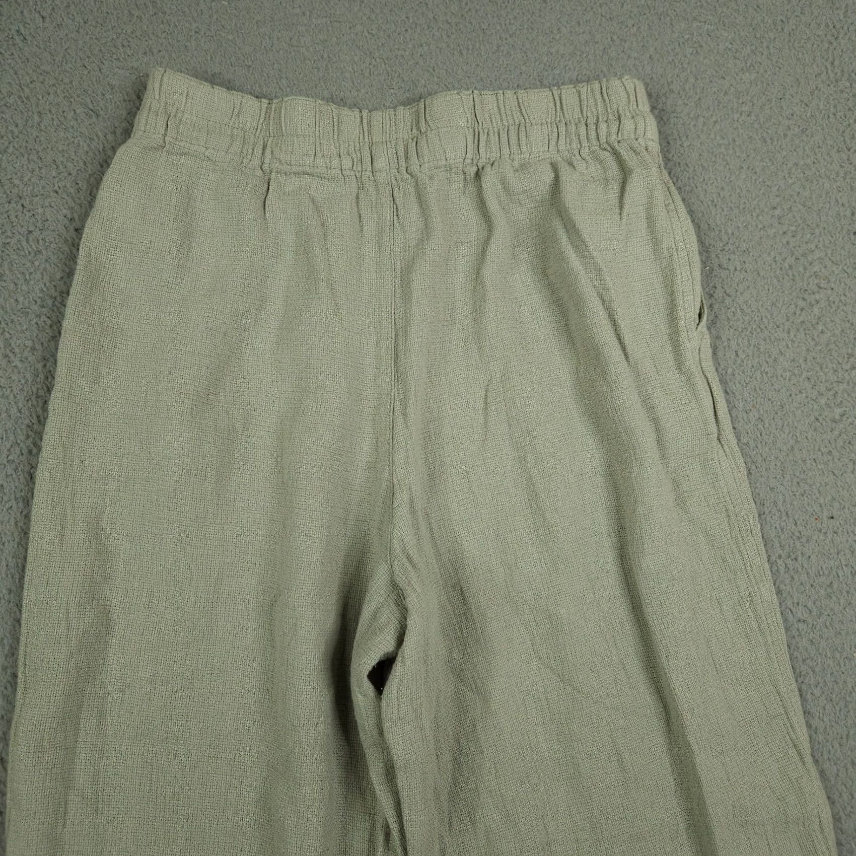 Madewell Madewell Pants Women's Wide-Leg Cropped Sage Green Linen Blend M Casual Outdoor 90s? Size 32" / US 10 / IT 46 - 3 Thumbnail