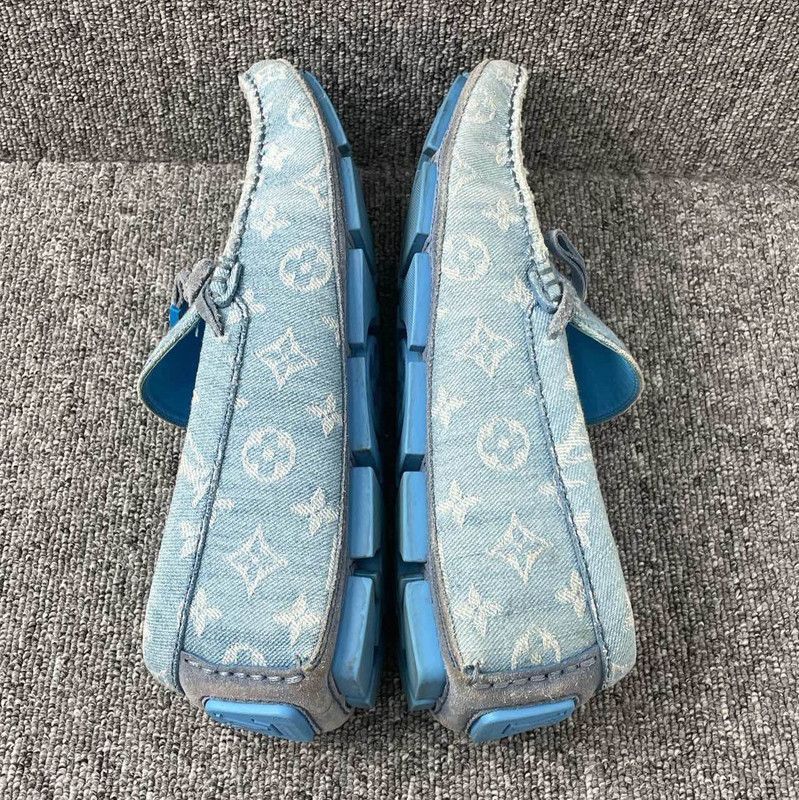 Louis Vuitton Louis Vuitton Blue Denim Moccasin Shoes for Men - Size US 8.5 / EU 41-42 - 8 Thumbnail