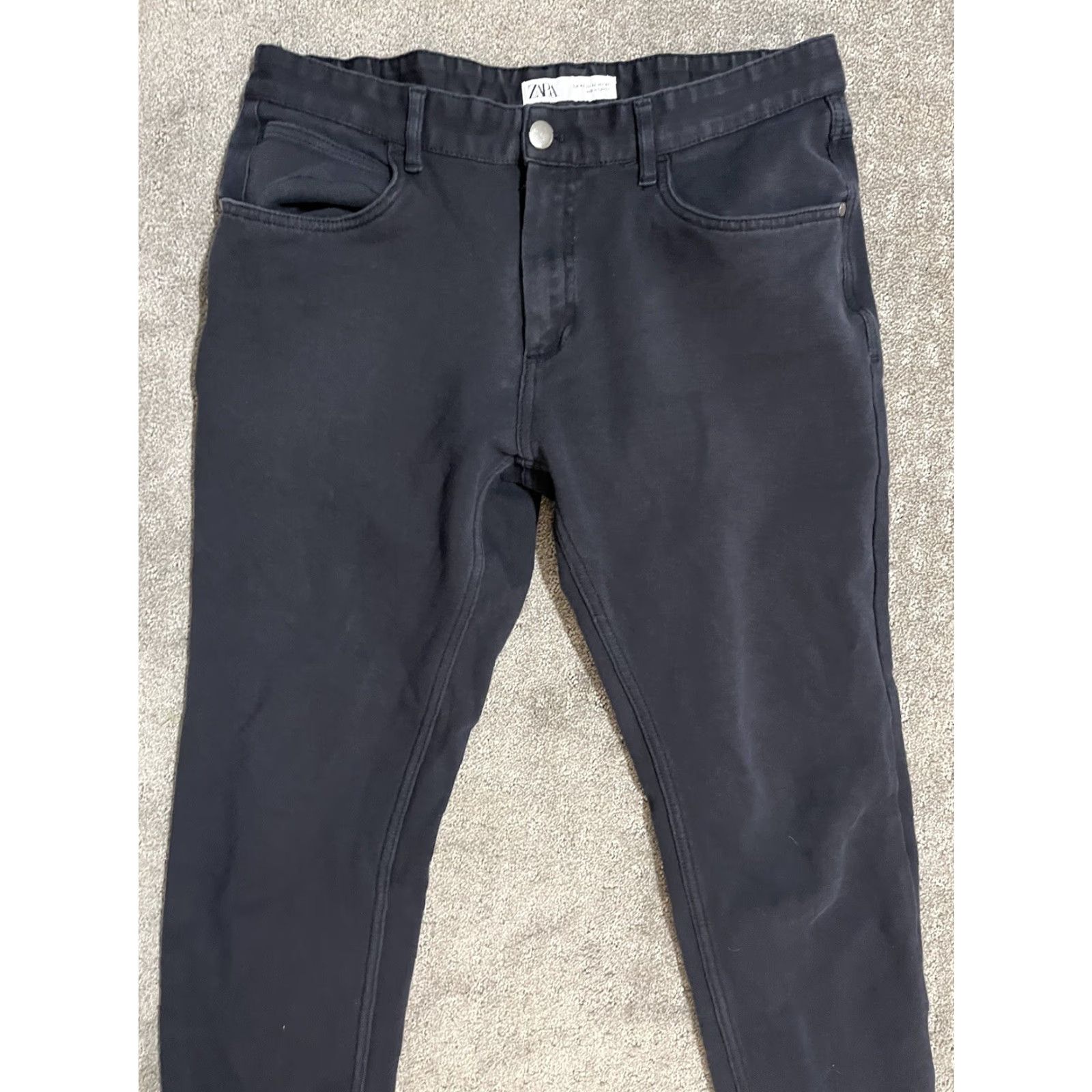 Zara VINTAGE? No — Zara Women Pant Straight Leg Slim Fit Black 32 Inseam 35in Chino Pockets Career Dress Business Casual Pants Womens 32 Black Size 32" / US 10 / IT 46 - 2 Thumbnail