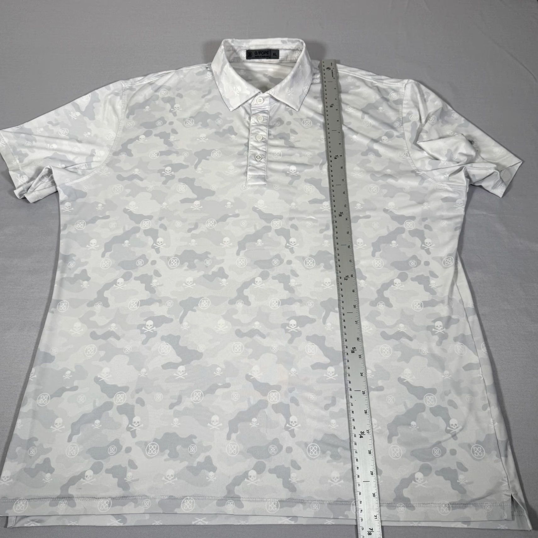 G/FORE G/FORE Polo Shirt Mens XL White Camo Skull Golf Performance Stretch Short Sleeve Size US XL / EU 56 / 4 - 6 Thumbnail