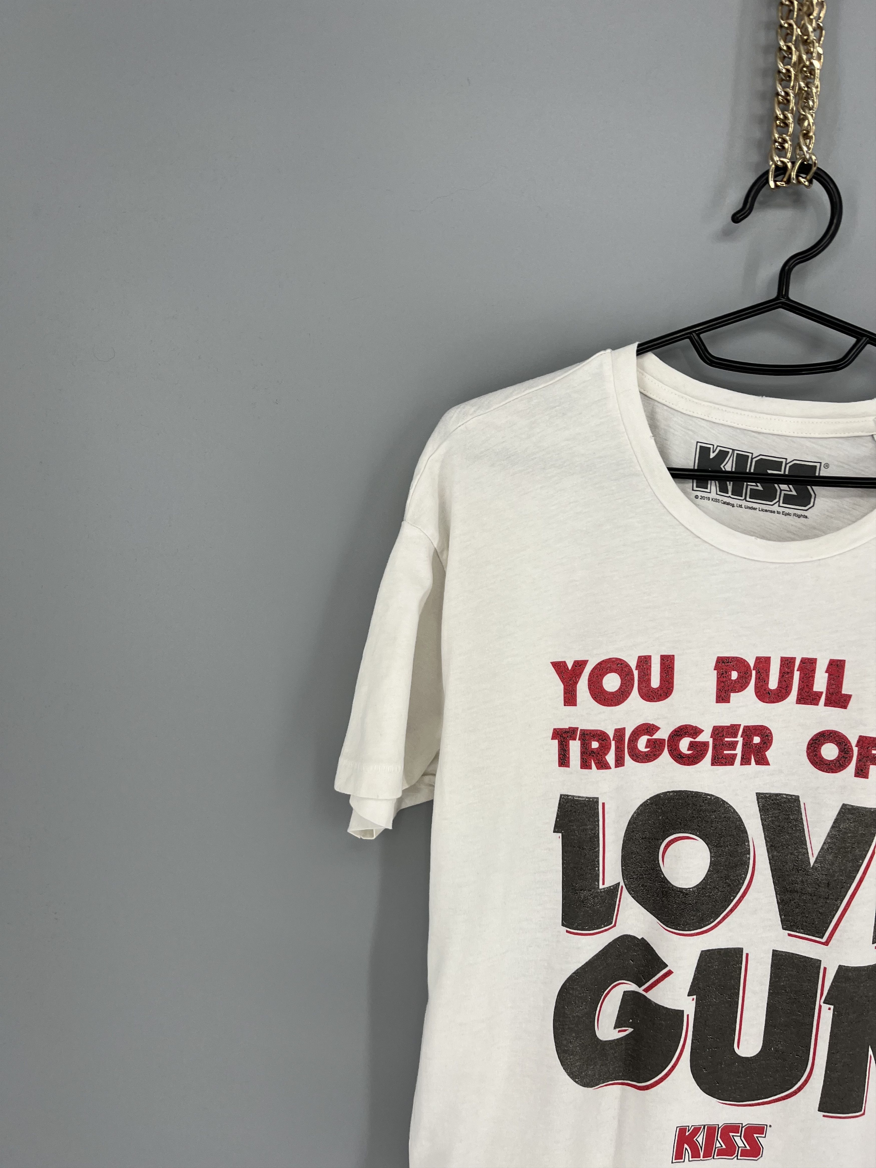 Band Tees Vintage Y2K KISS "You Pull The Trigger Of My Love Gun " Size M / US 6-8 / IT 42-44 - 6 Thumbnail