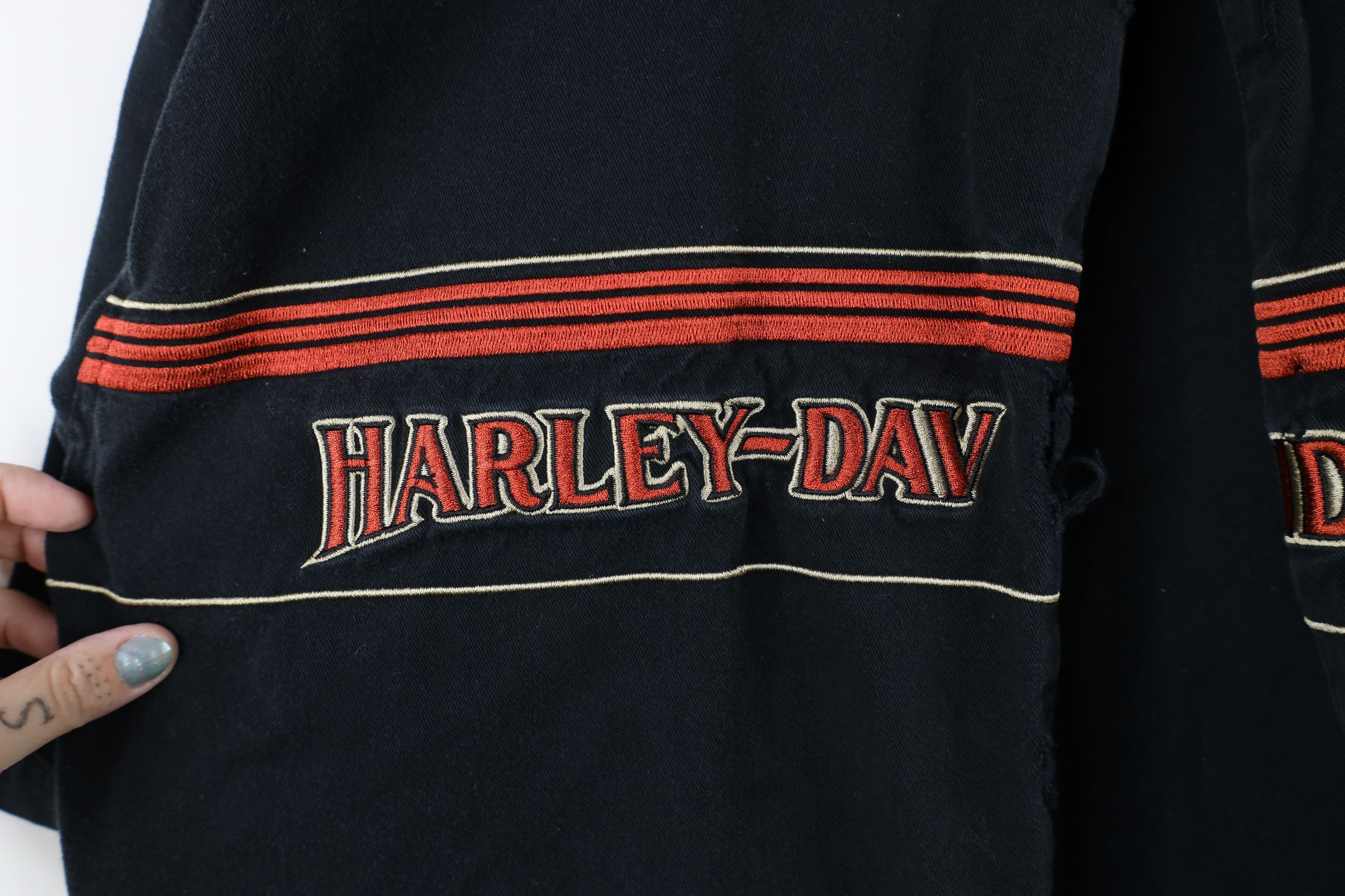 Harley Davidson × Vintage Vintage 90s Harley Davidson Spell Out Mechanic Button Shirt Size US L / EU 52-54 / 3 - 6 Thumbnail