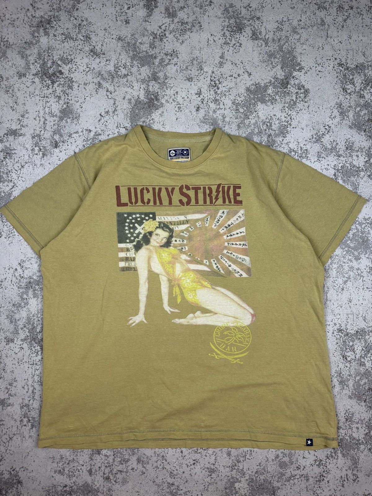 Vintage Rare Joe Browns Lucky Strike Pin-Up Tee Military Green XL Size US XL / EU 56 / 4 - 1 Thumbnail