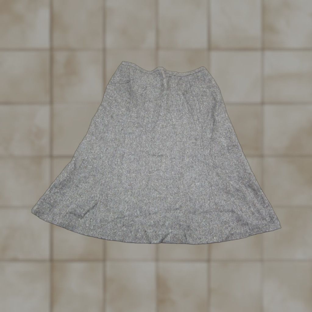 Ann Taylor VINTAGE Ann Taylor Skirt Women Short A-Line Gray Wool 2 90s 80s Casual Business Women Size 26" / US 2 / IT 38 - 1 Thumbnail