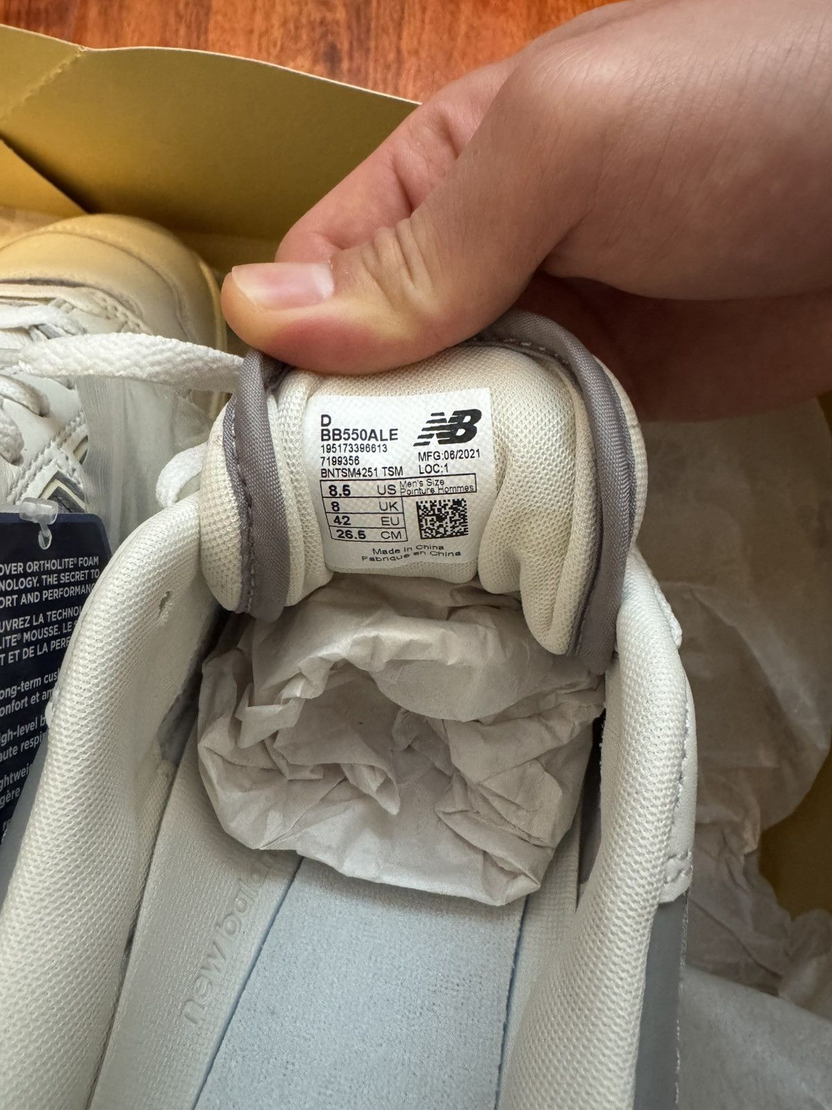 Aime Leon Dore × New Balance ALD x NB 550 WHITE/GREY LEATHER TRAINERS Size US 8.5 / EU 41-42 - 4 Thumbnail