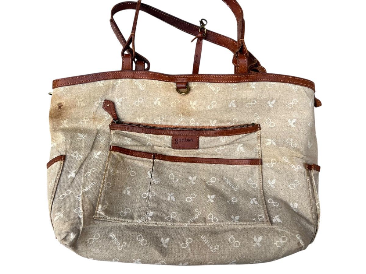 Leather Genten Japan Patina Leather Multi Pocket Tote Bag Size ONE SIZE - 22 Thumbnail
