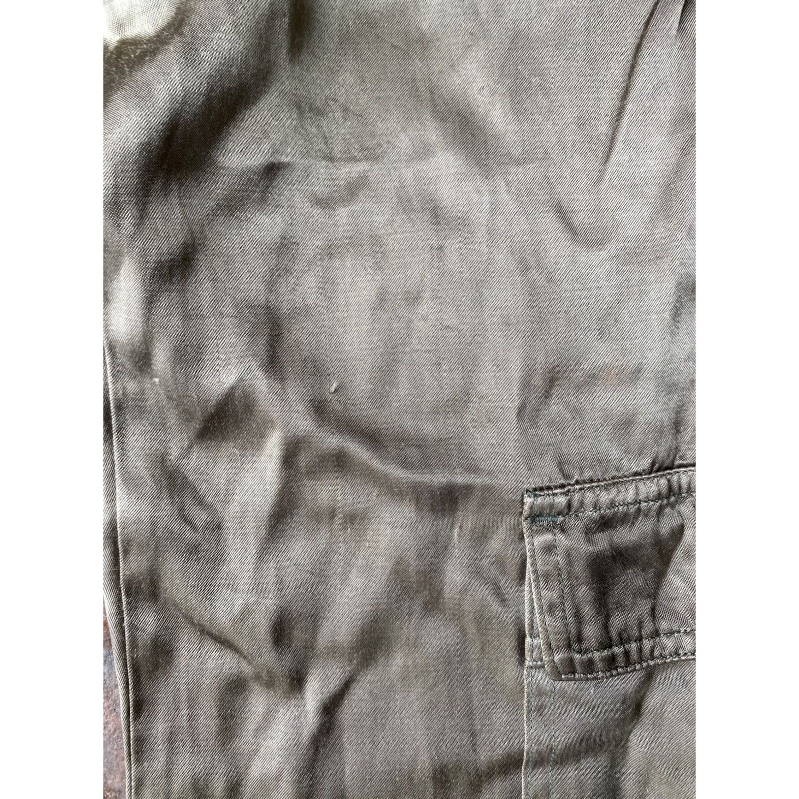Olive VINTAGE Z. CAVARICCI Cargo Joggers Satin Olive Green Pants Womens Size 1 Size 25" / US 0 / IT 36 - 4 Thumbnail
