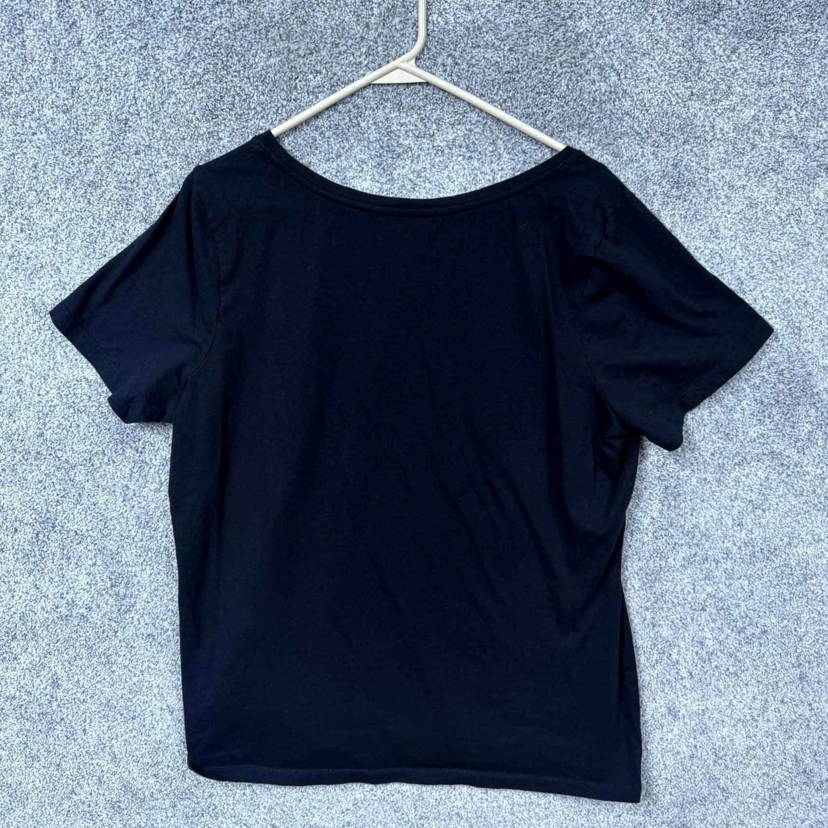Vintage VINTAGE Fashion Bug Womens XL Black Scoop Neck T-Shirt Studded Silver Front Embellishment Whimsigoth Casual Everyday Everyday Wear Size XL / US 12-14 / IT 48-50 - 7 Thumbnail