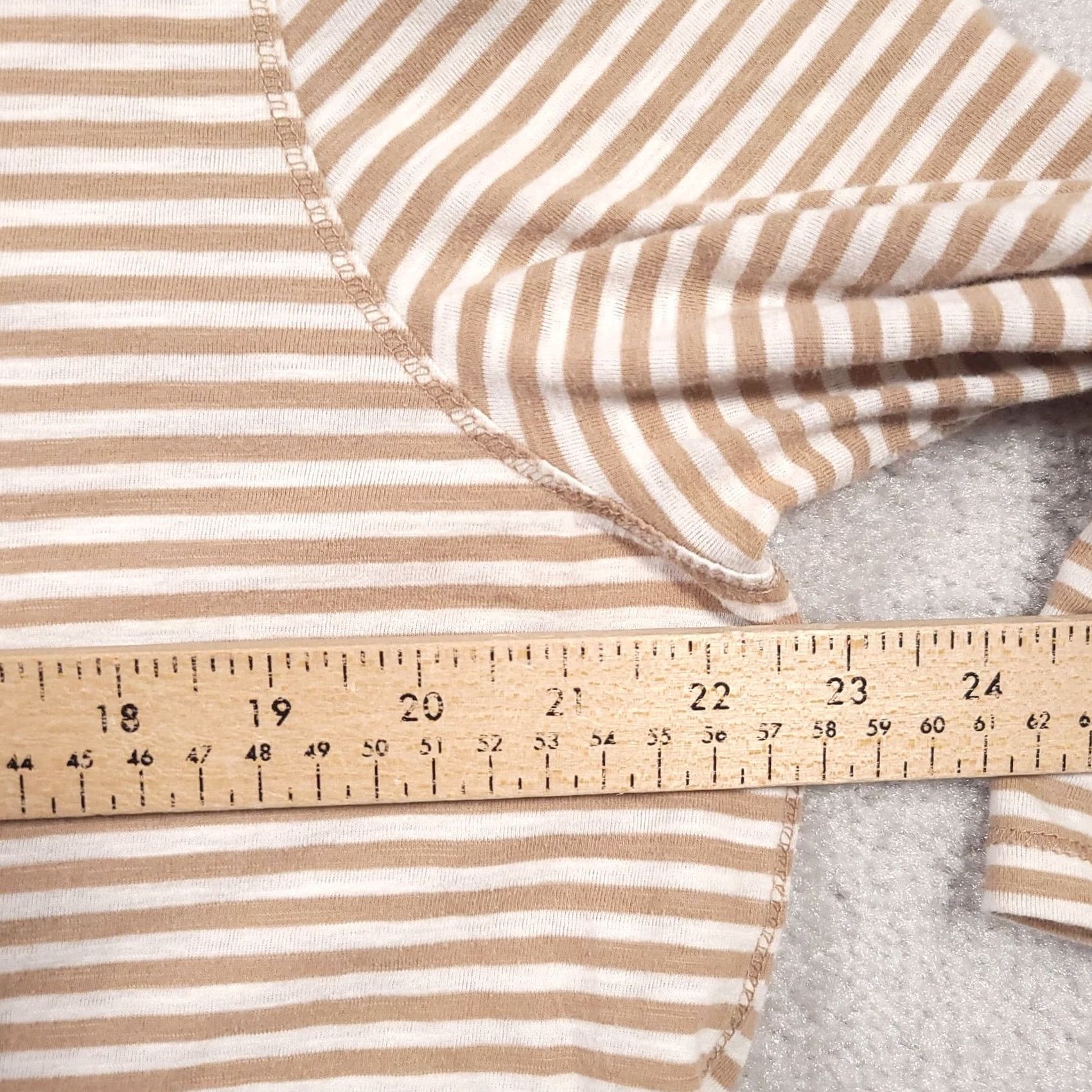 Vintage Northcrest Women's 1X Plus Brown Stripe 3/4 Sleeve Scoop Neck Crochet Shirt Size XL / US 12-14 / IT 48-50 - 5 Thumbnail