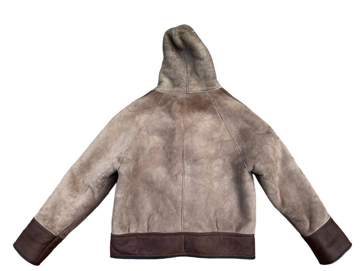 Vintage RARE! VTG Sheepskin Shearling Patina Leather Hoodie Jacket Size US S / EU 44-46 / 1 - 18 Thumbnail