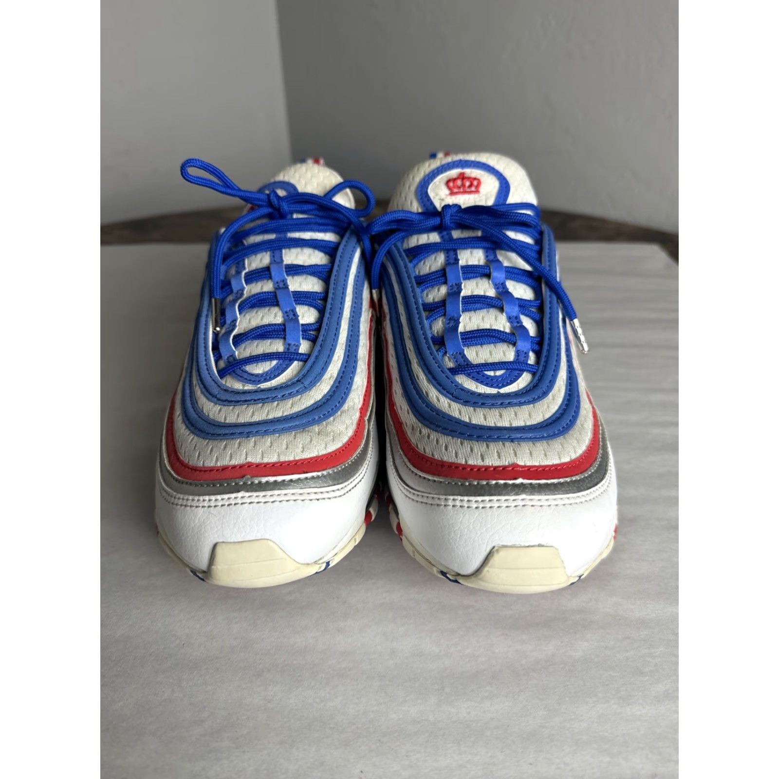 Nike VINTAGE Nike Air Max 97 All Star Jersey Shoes Men 10.5 Red White Blue Stars Sneaker Nike Air Max 97 Men's Shoes Size US L / EU 52-54 / 3 - 4 Thumbnail