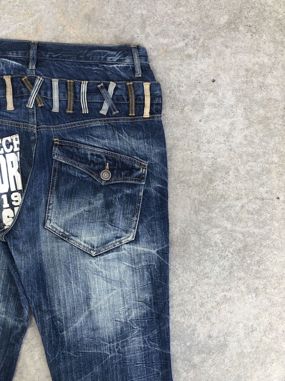 Hysteric Glamour Japanese Back & Forth Double Waist Distressed Jeans Size US 33 - 12 Thumbnail