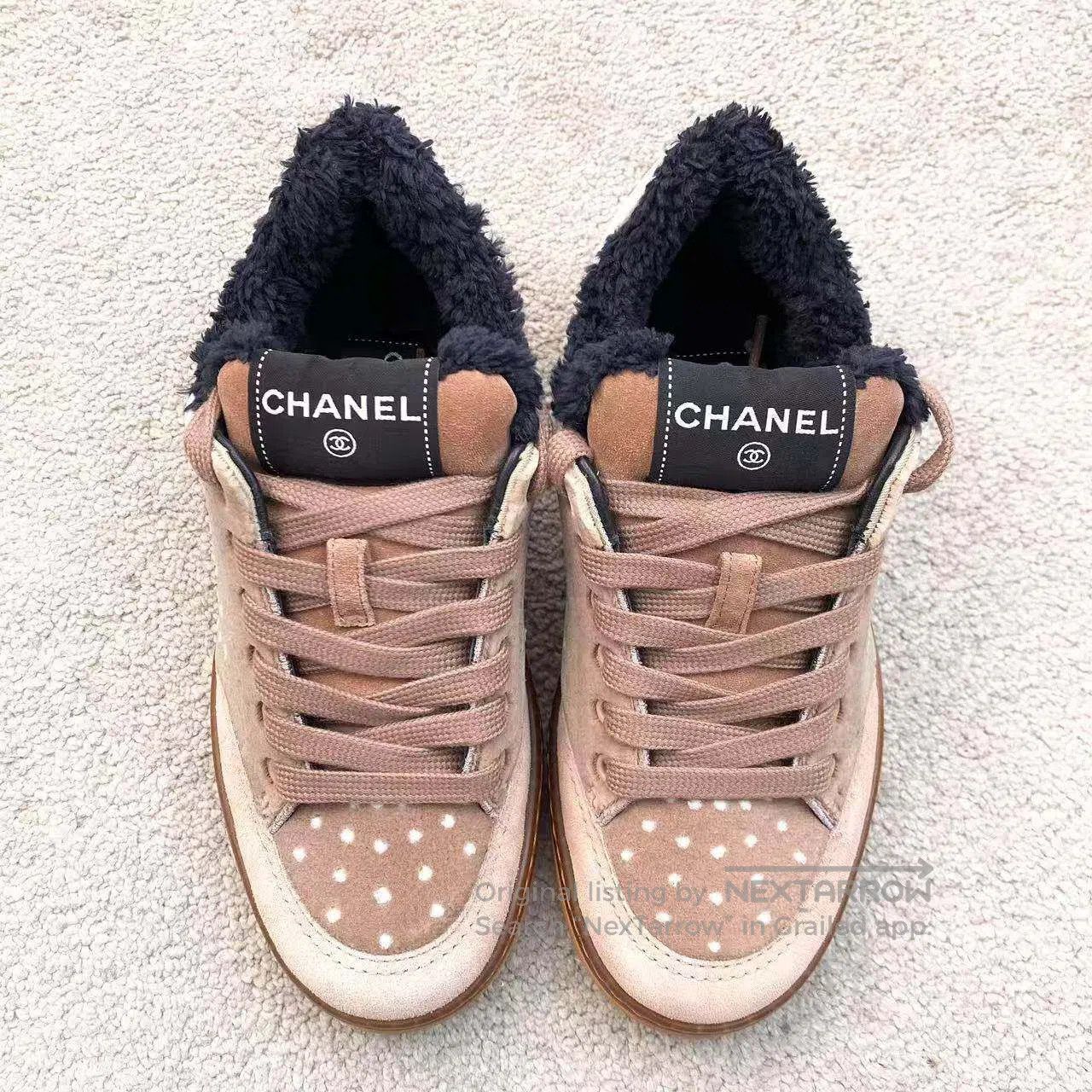 Chanel Chanel Suede color-blocking letter logo casual board shoes Size US 5 / IT 35 - 2 Thumbnail