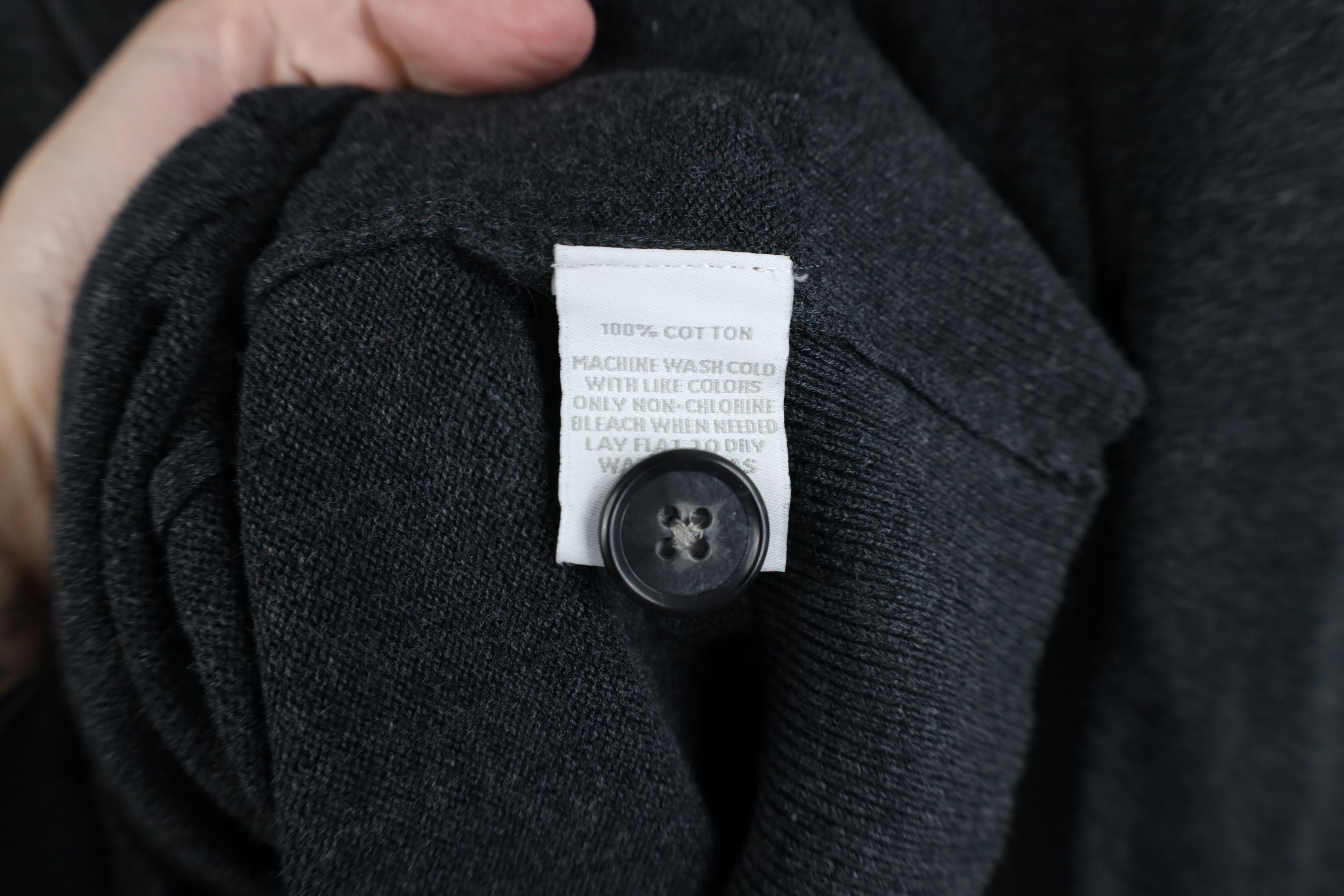 Vintage Vintage 90s Y2K Streetwear Cotton Knit Cardigan Sweater Gray Size US L / EU 52-54 / 3 - 8 Thumbnail