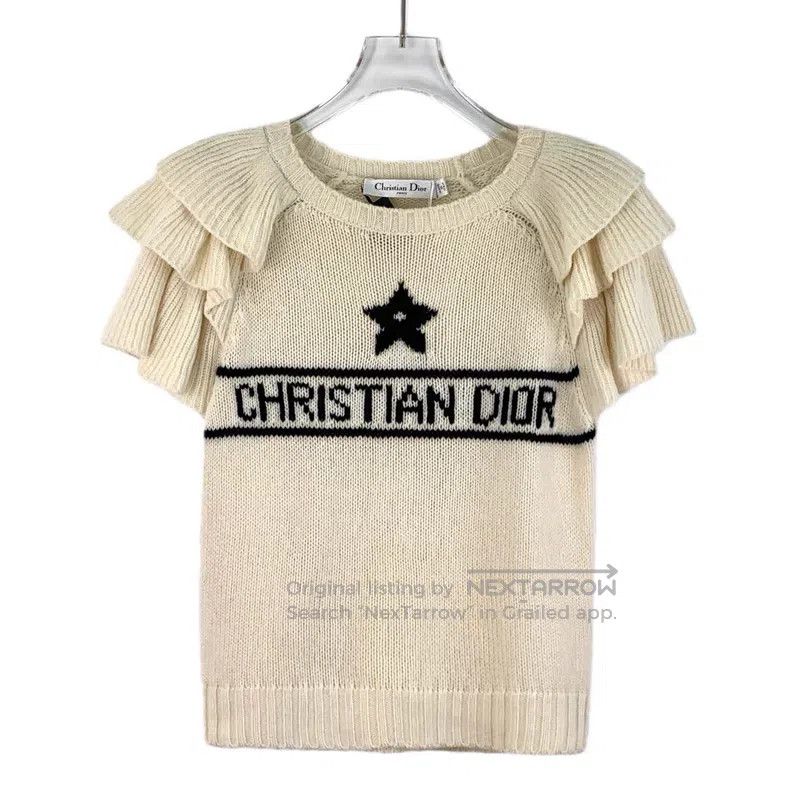 Dior Dior Beige five-pointed star logo letter inlaid cashmere r Size XXS / US 00 / IT 34 - 1 Thumbnail