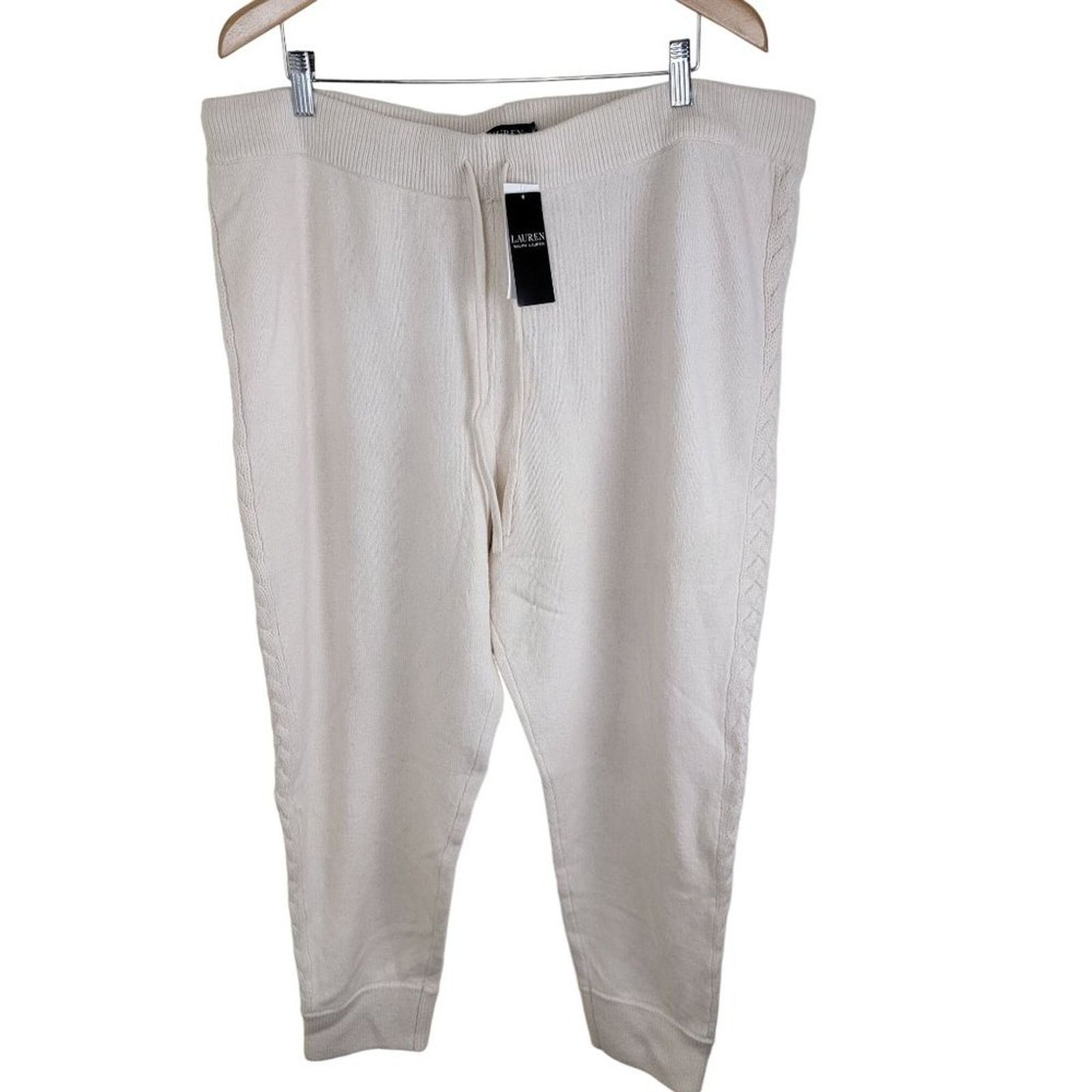 Lauren Ralph Lauren Cable-Knit Wool Cashmere Jogger Pants Size 42" / US 20 - 7 Thumbnail