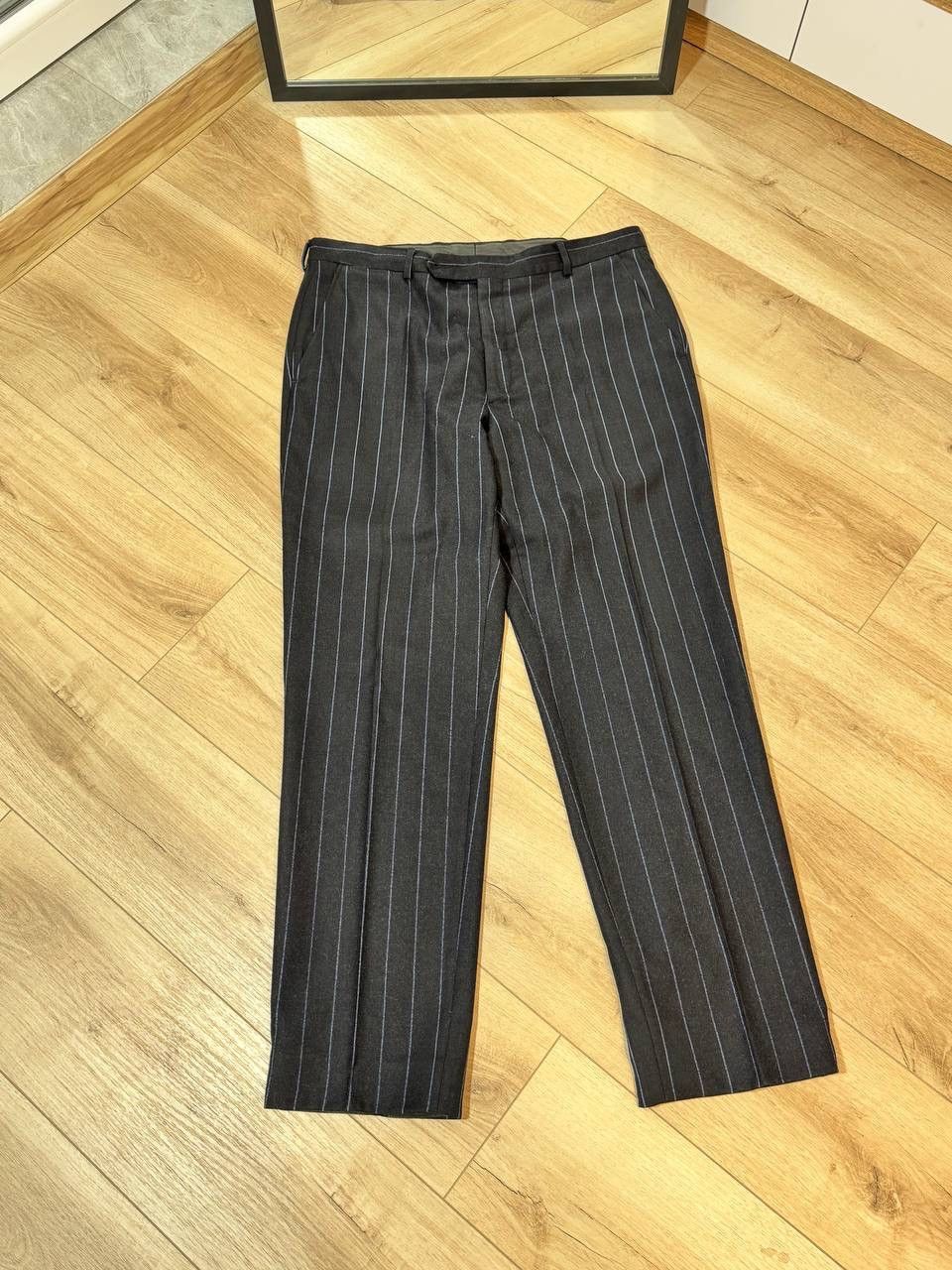 Etro Etro Milano Navy Pinstriped Wool Suit Size 54 Size 54L - 12 Thumbnail
